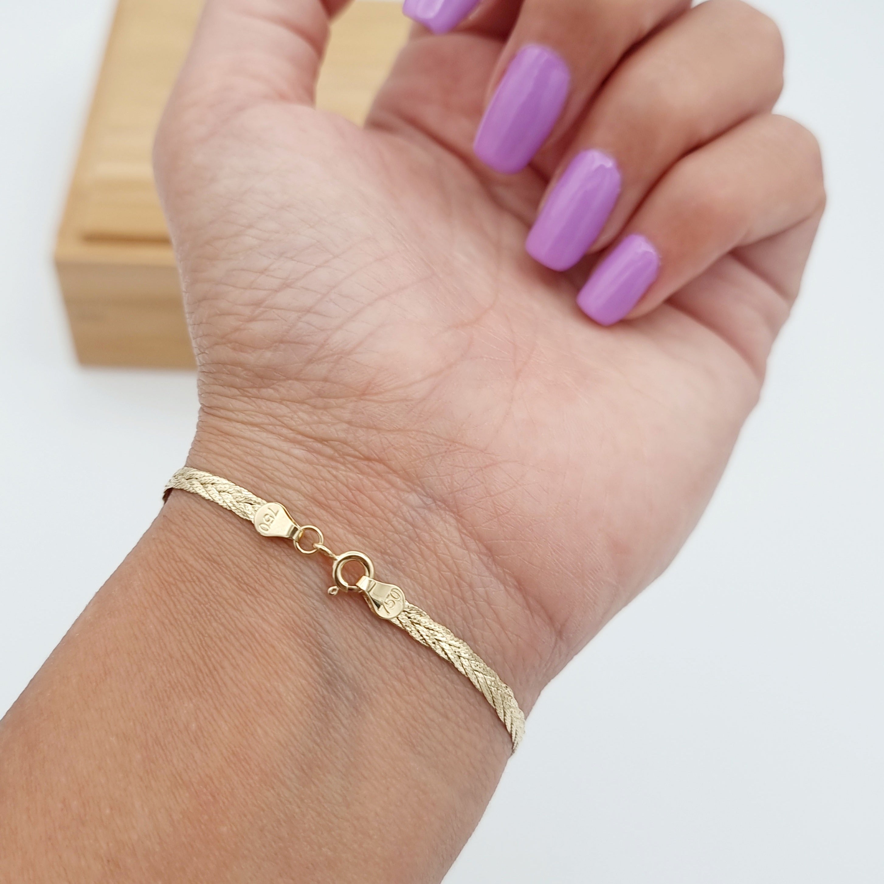 18K Pure Gold Flat Bracelet