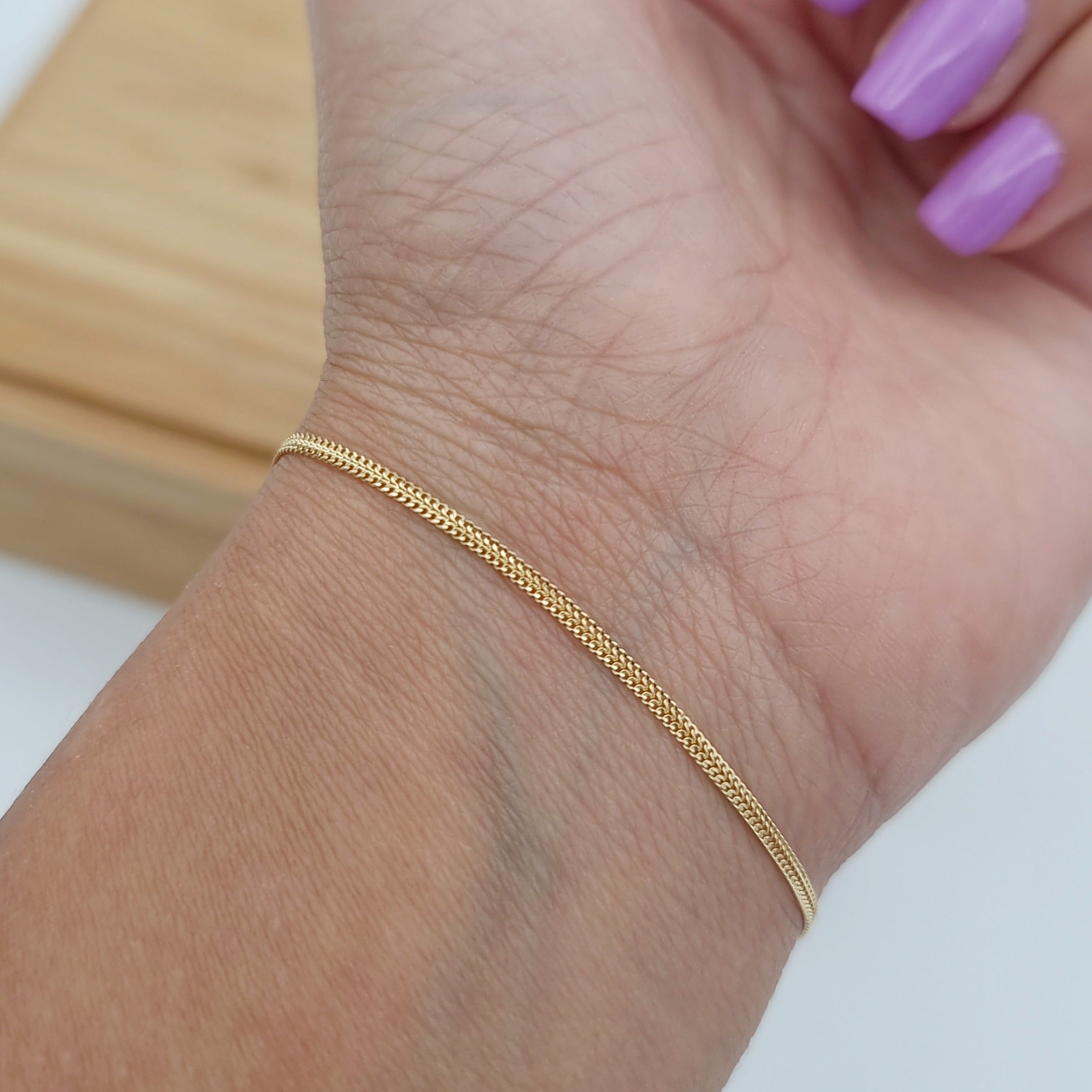 18K Pure Gold Flat Bracelet