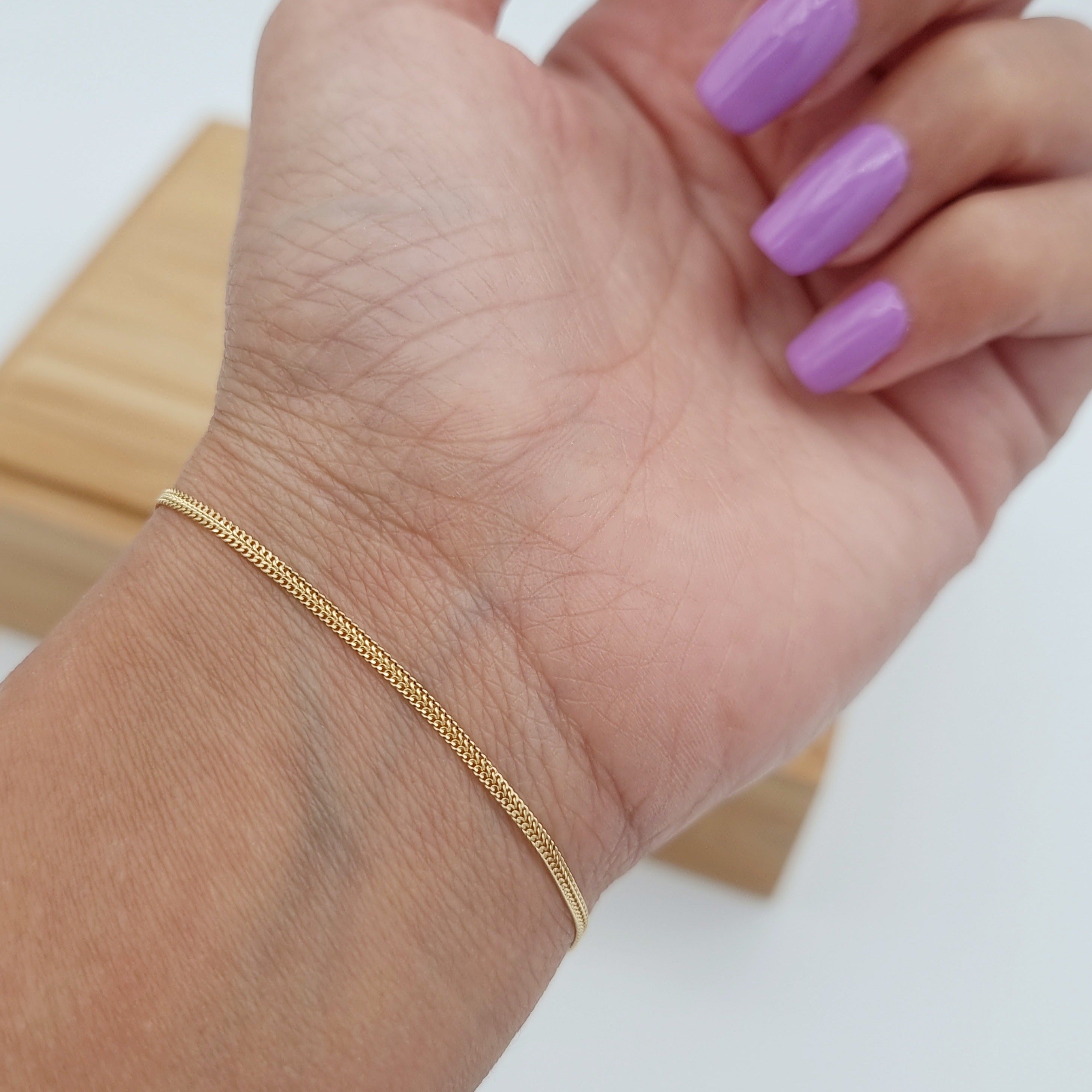 18K Pure Gold Flat Bracelet