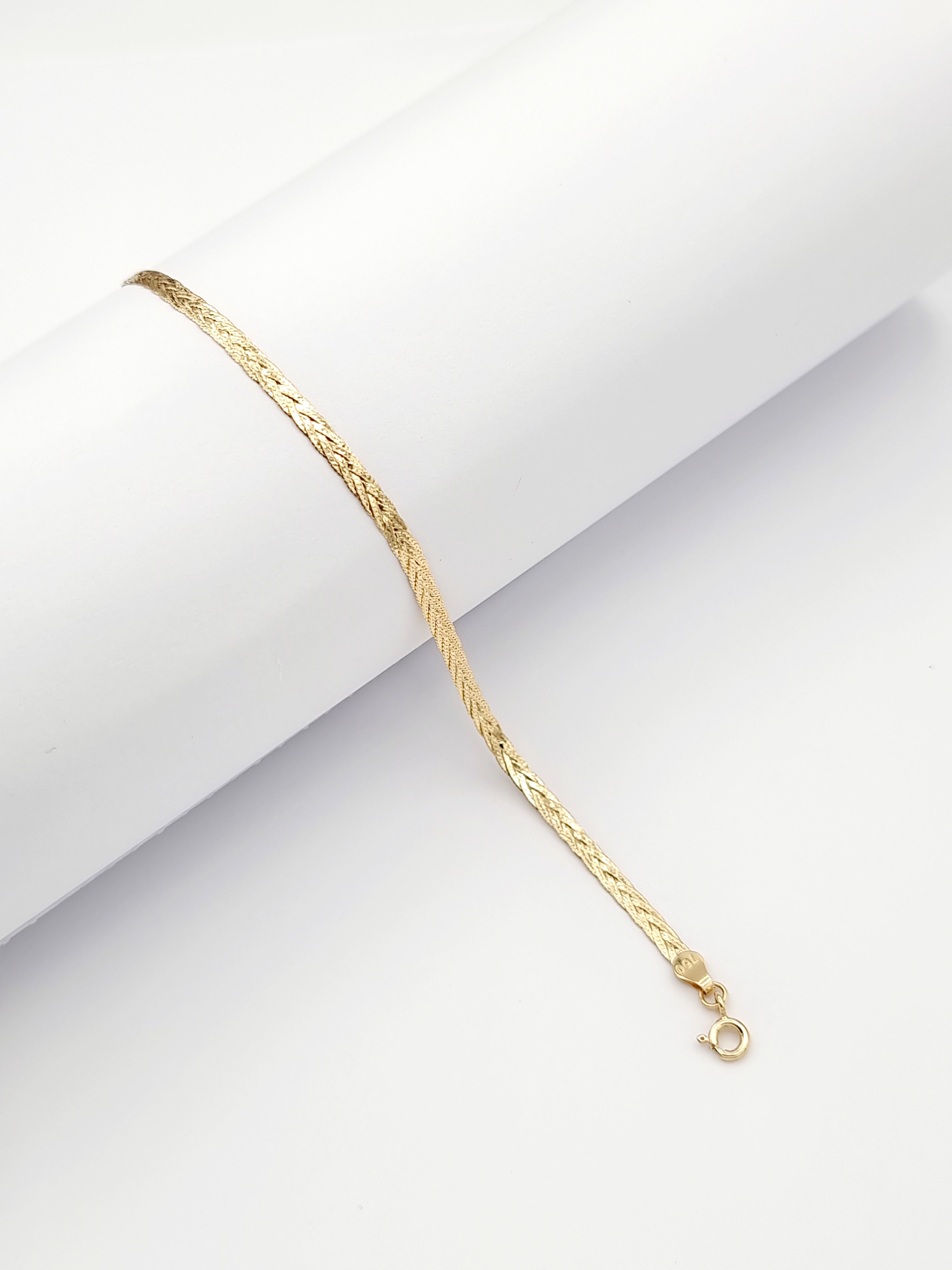 18K Pure Gold Flat Bracelet