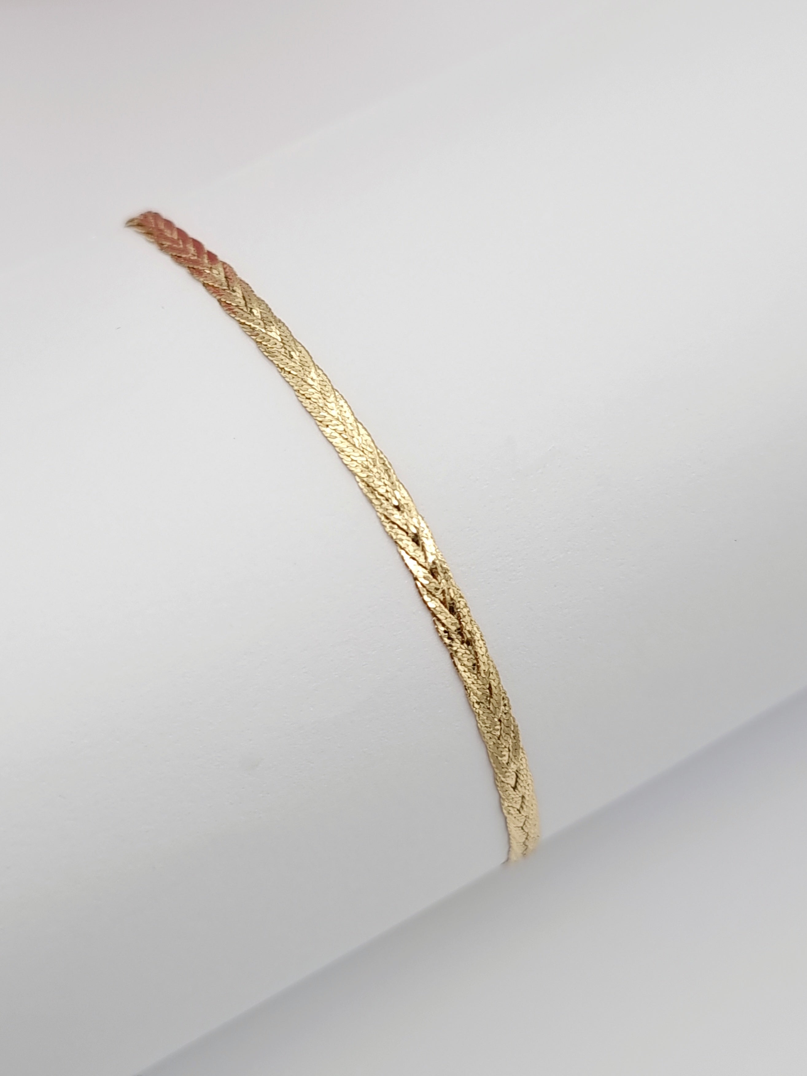 18K Pure Gold Flat Bracelet