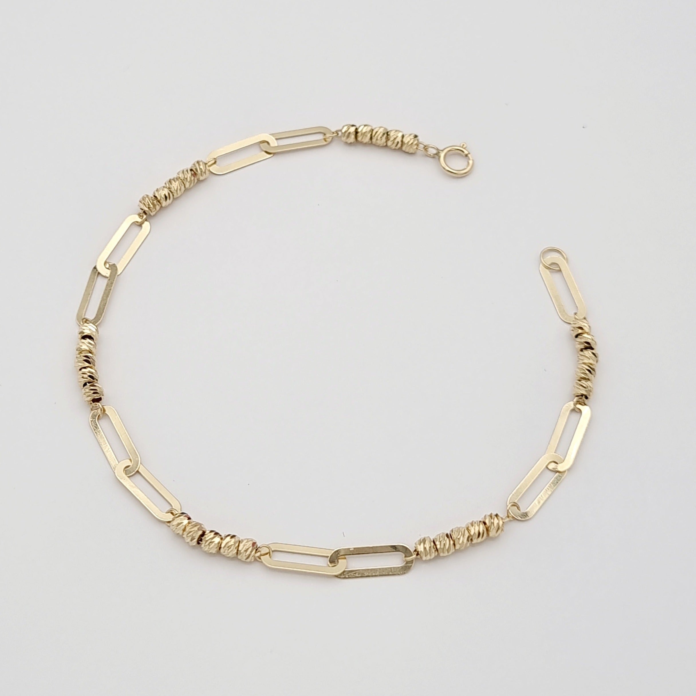 18K Pure Gold Linked Seed Bracelet