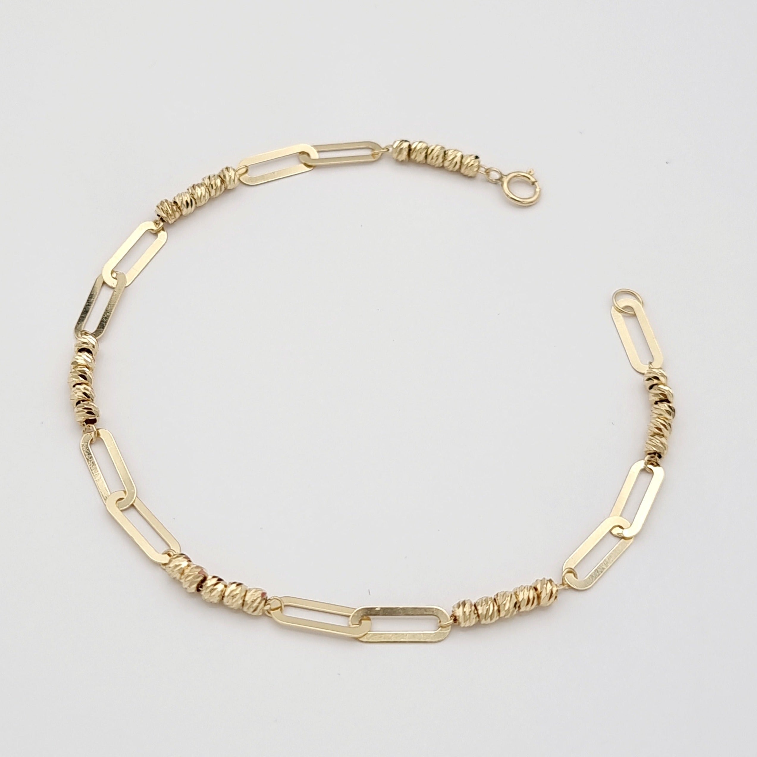 18K Pure Gold Linked Seed Bracelet