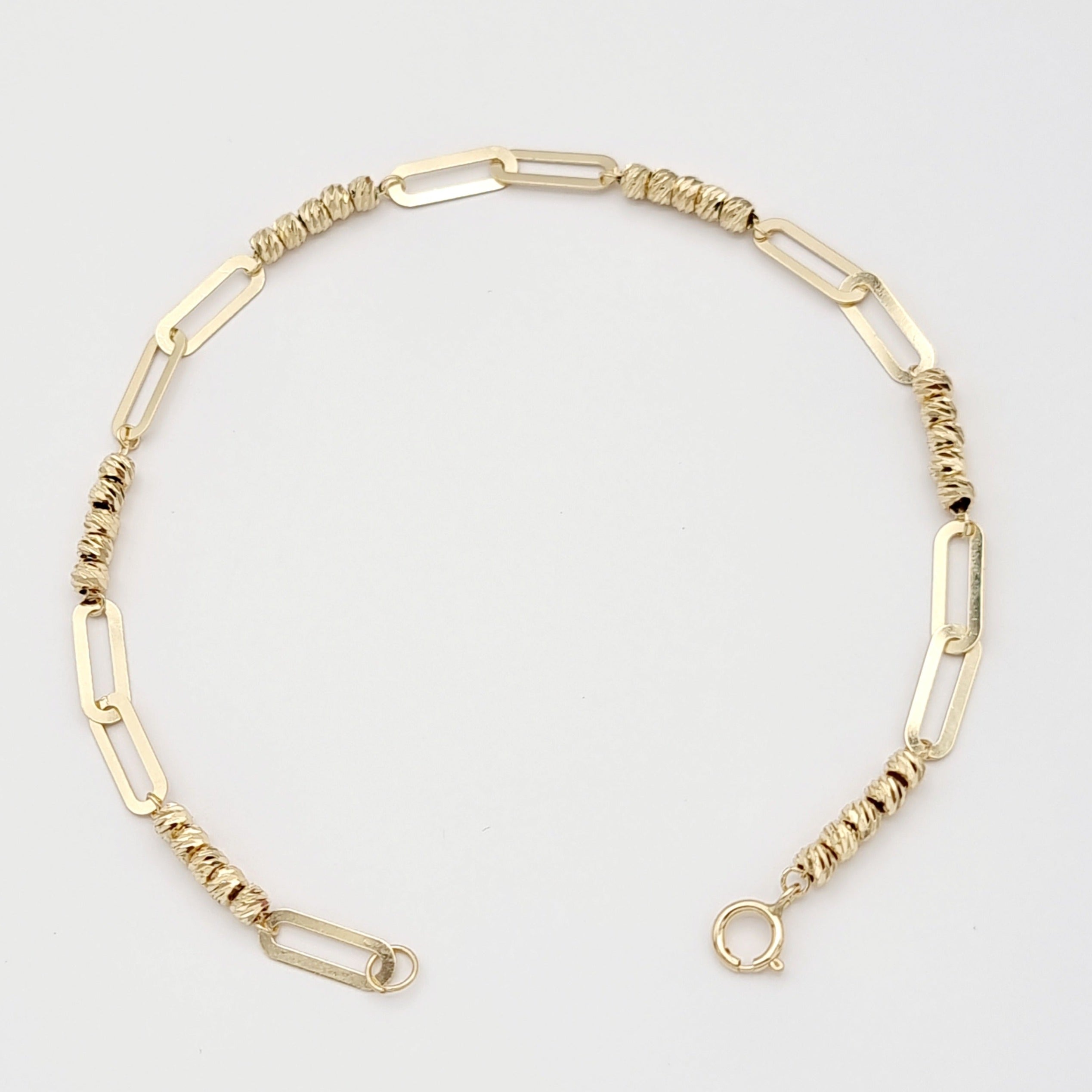 18K Pure Gold Linked Seed Bracelet