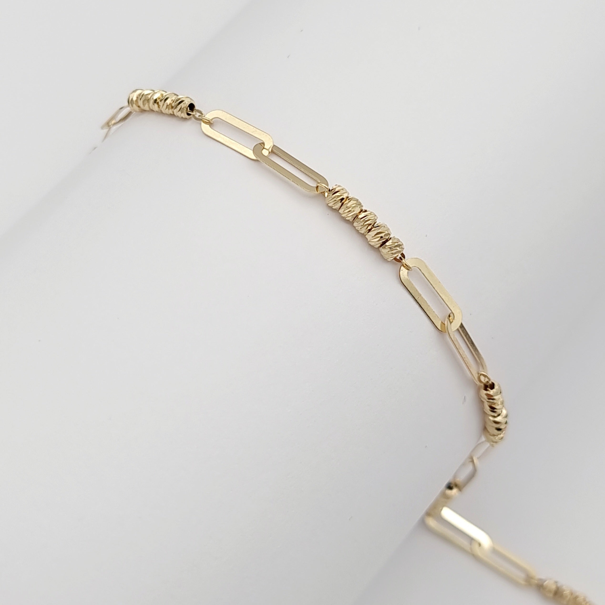 18K Pure Gold Linked Seed Bracelet