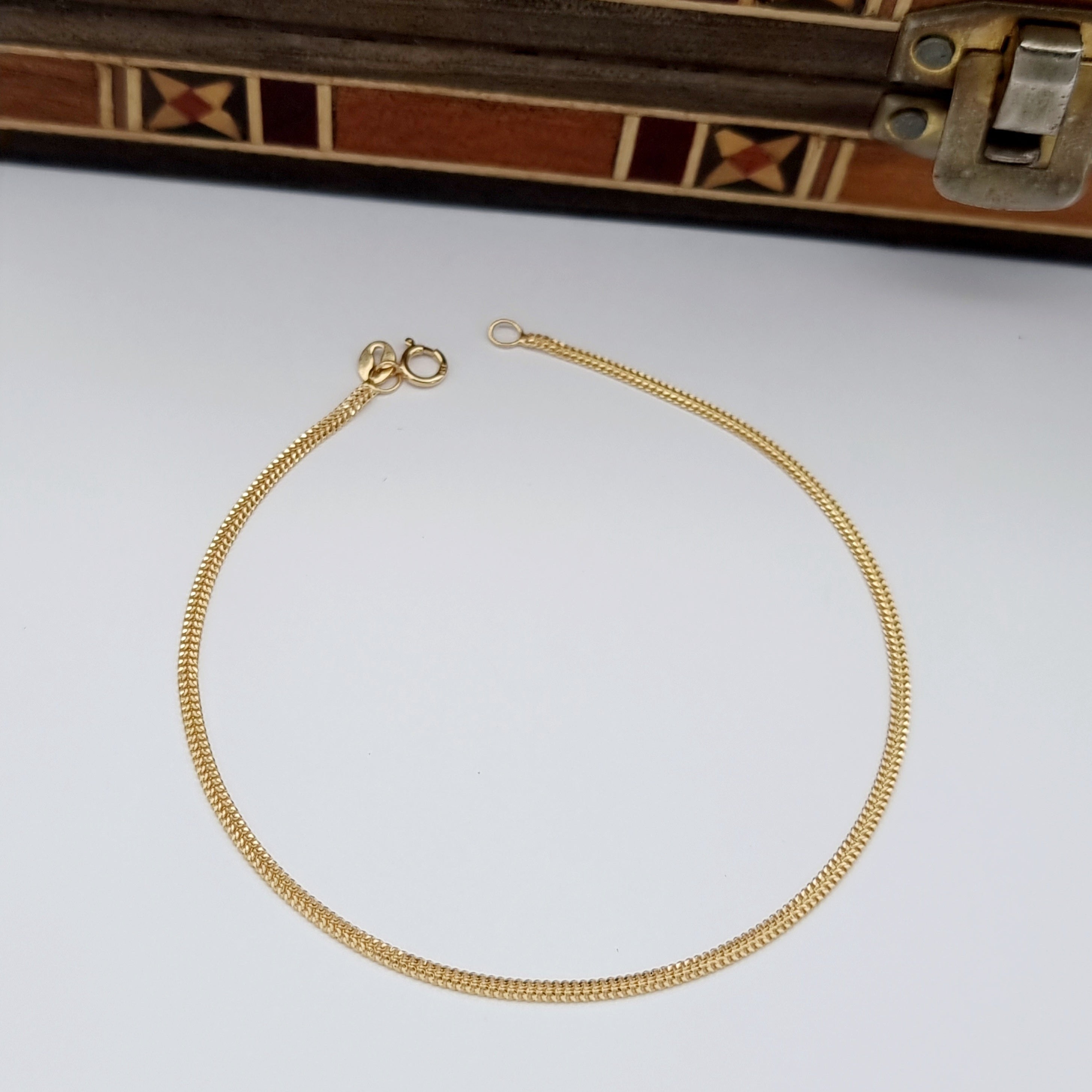 18K Pure Gold Flat Bracelet