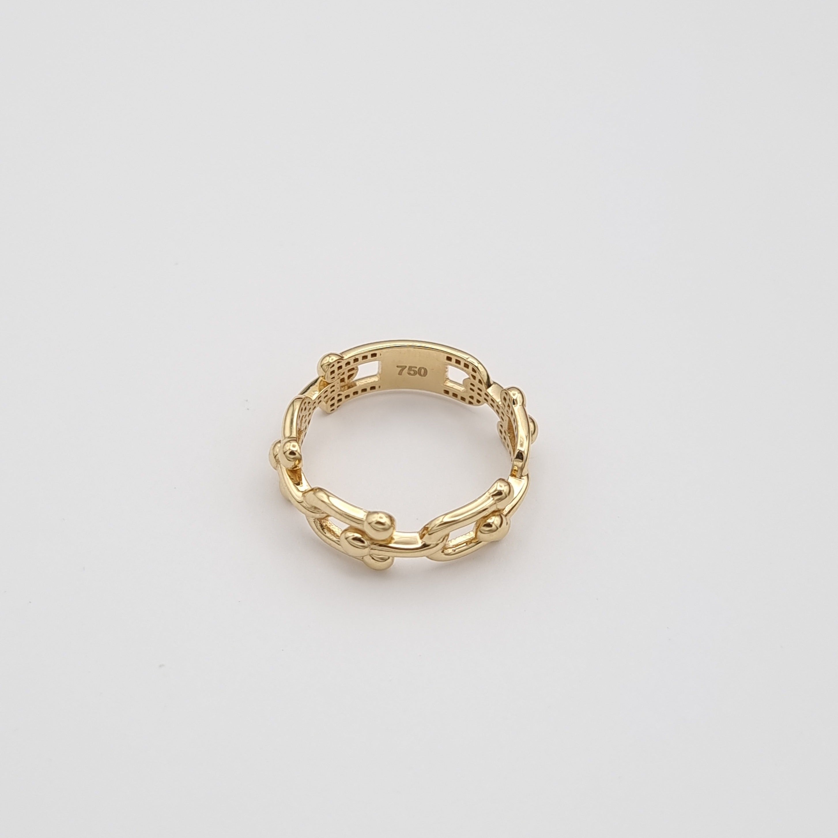 18K Pure Gold U-Link Ring