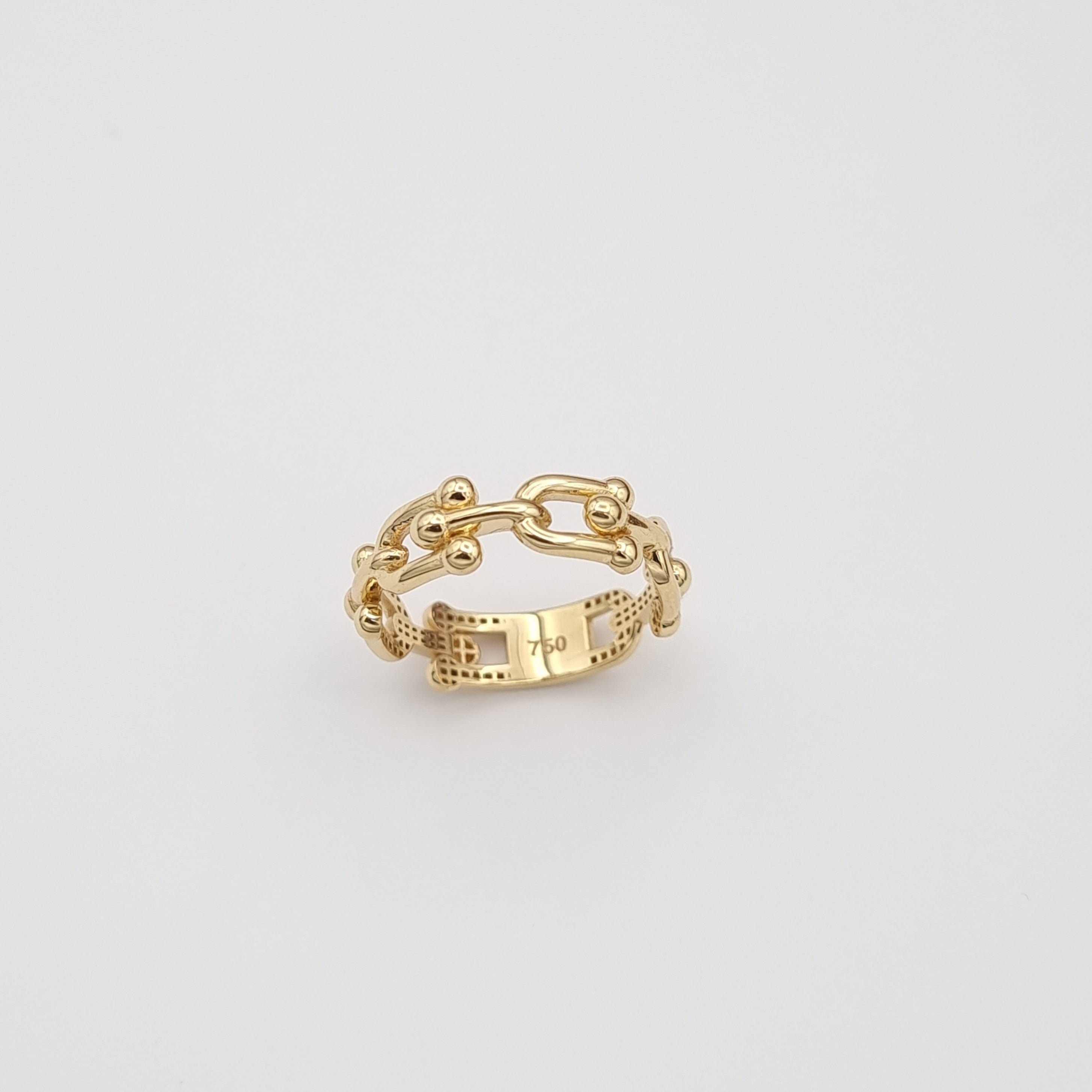 18K Pure Gold U-Link Ring