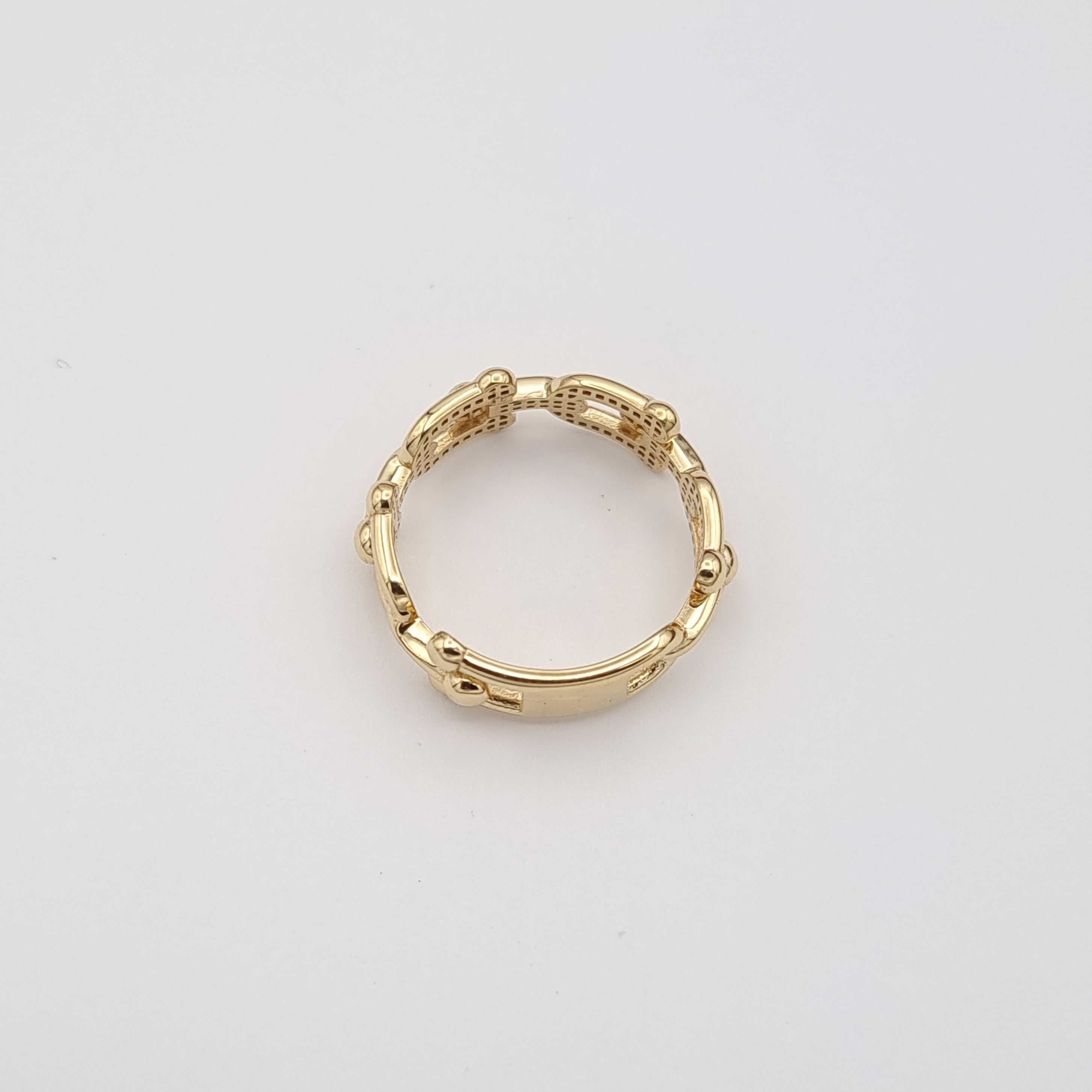 18K Pure Gold U-Link Ring