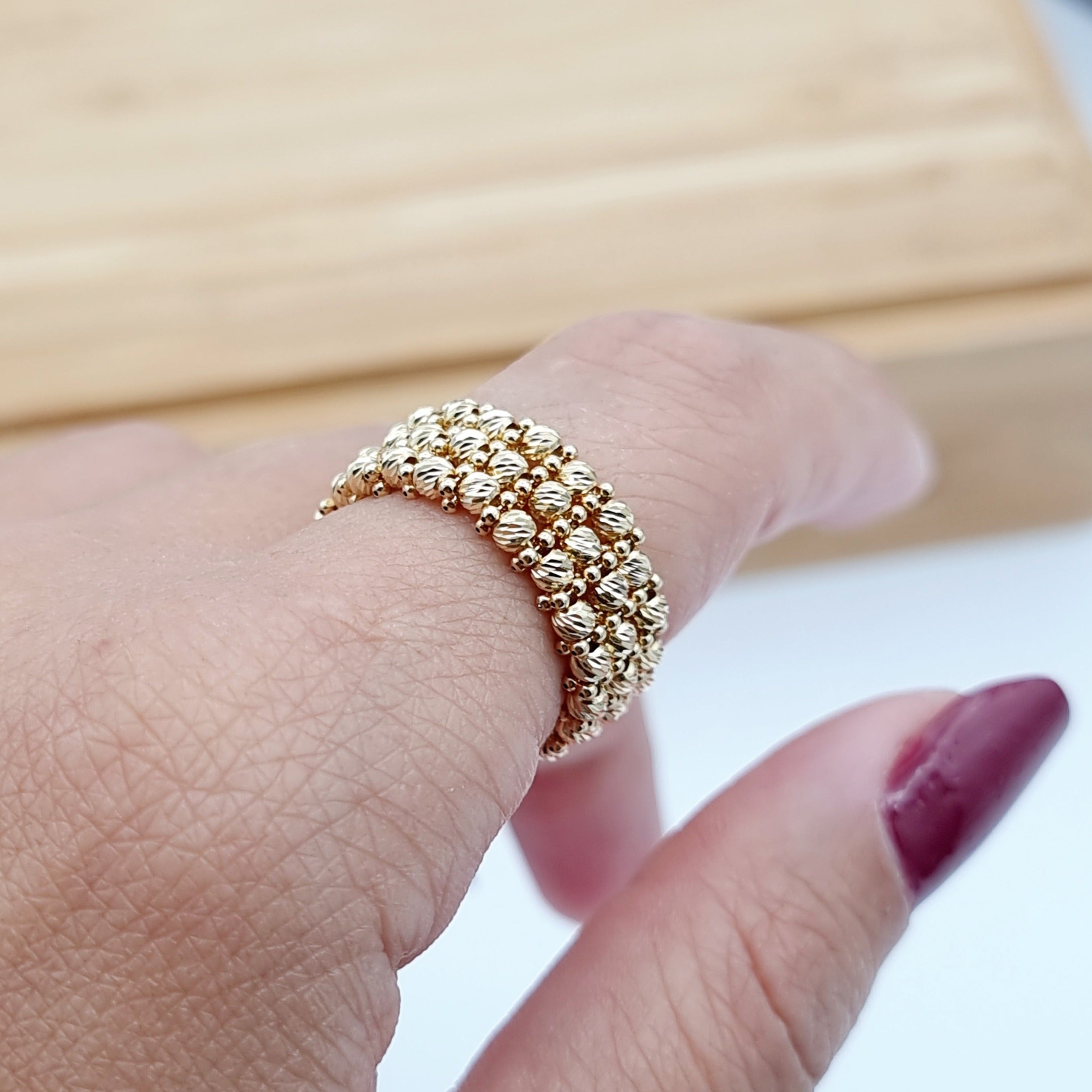 18K Pure Gold Seed Ring