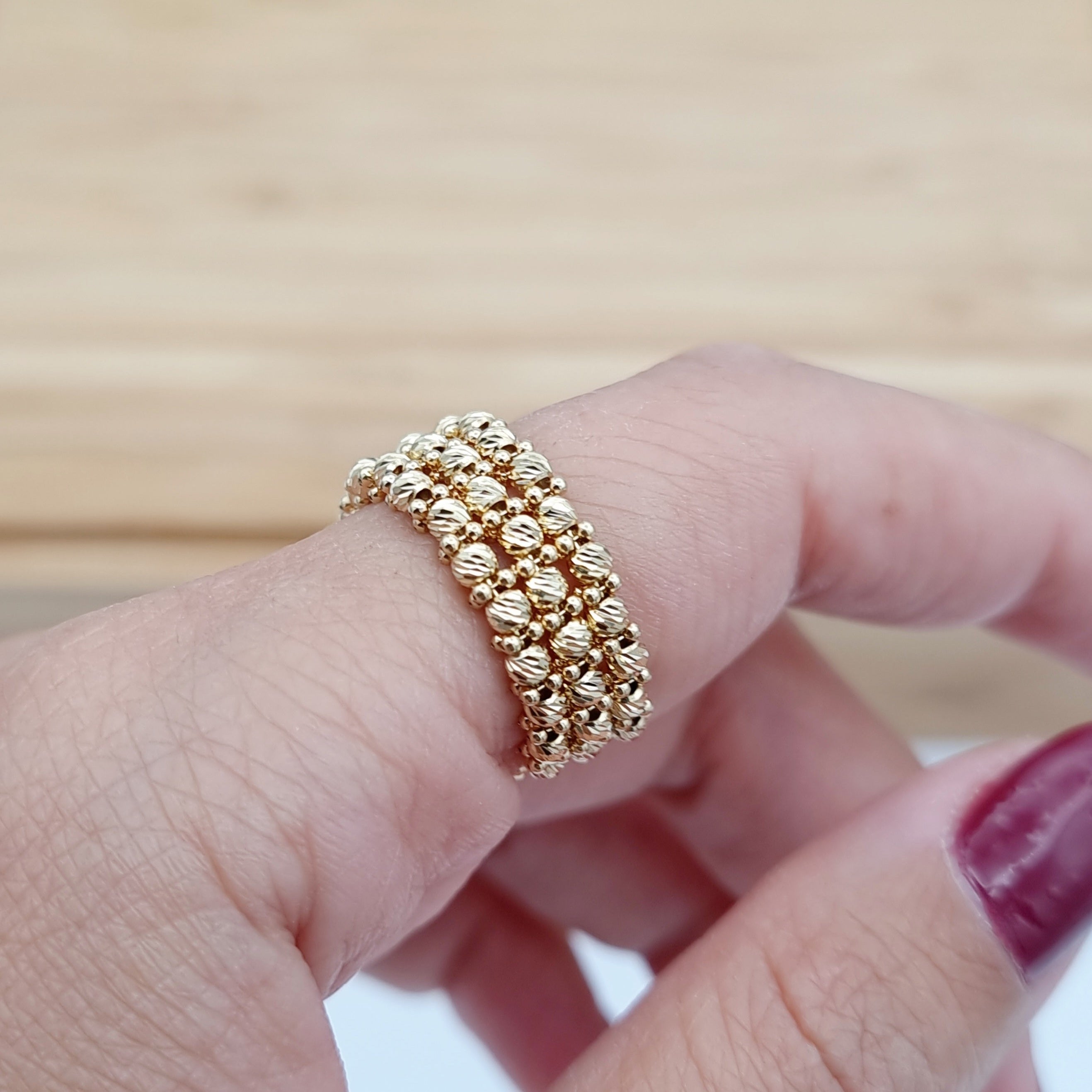 18K Pure Gold Seed Ring