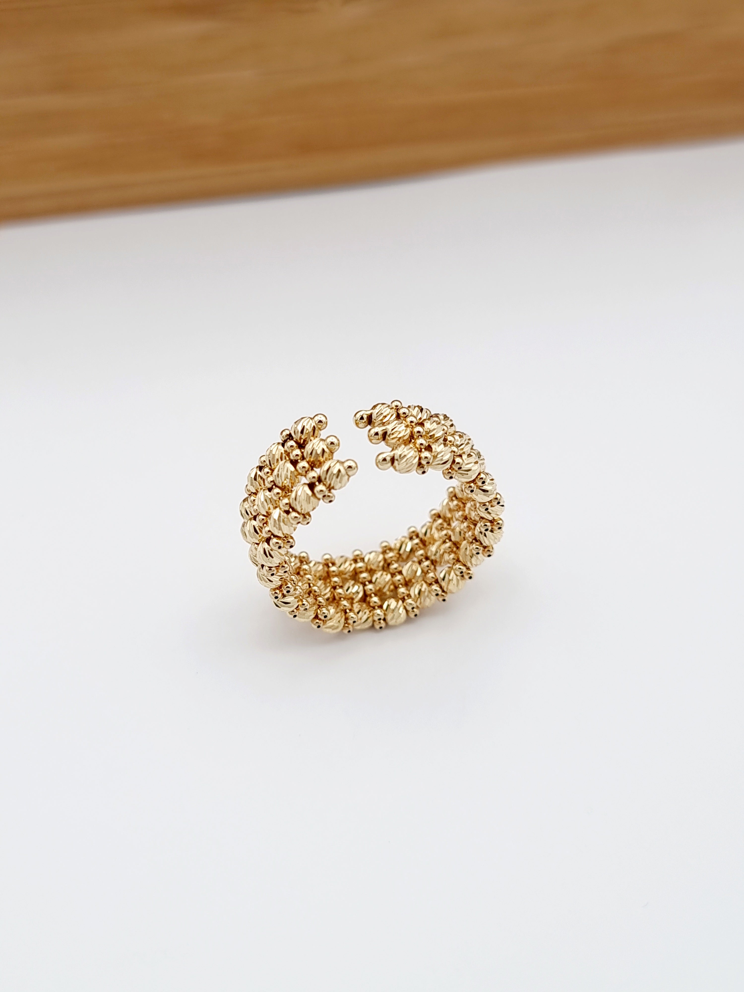 18K Pure Gold Seed Ring