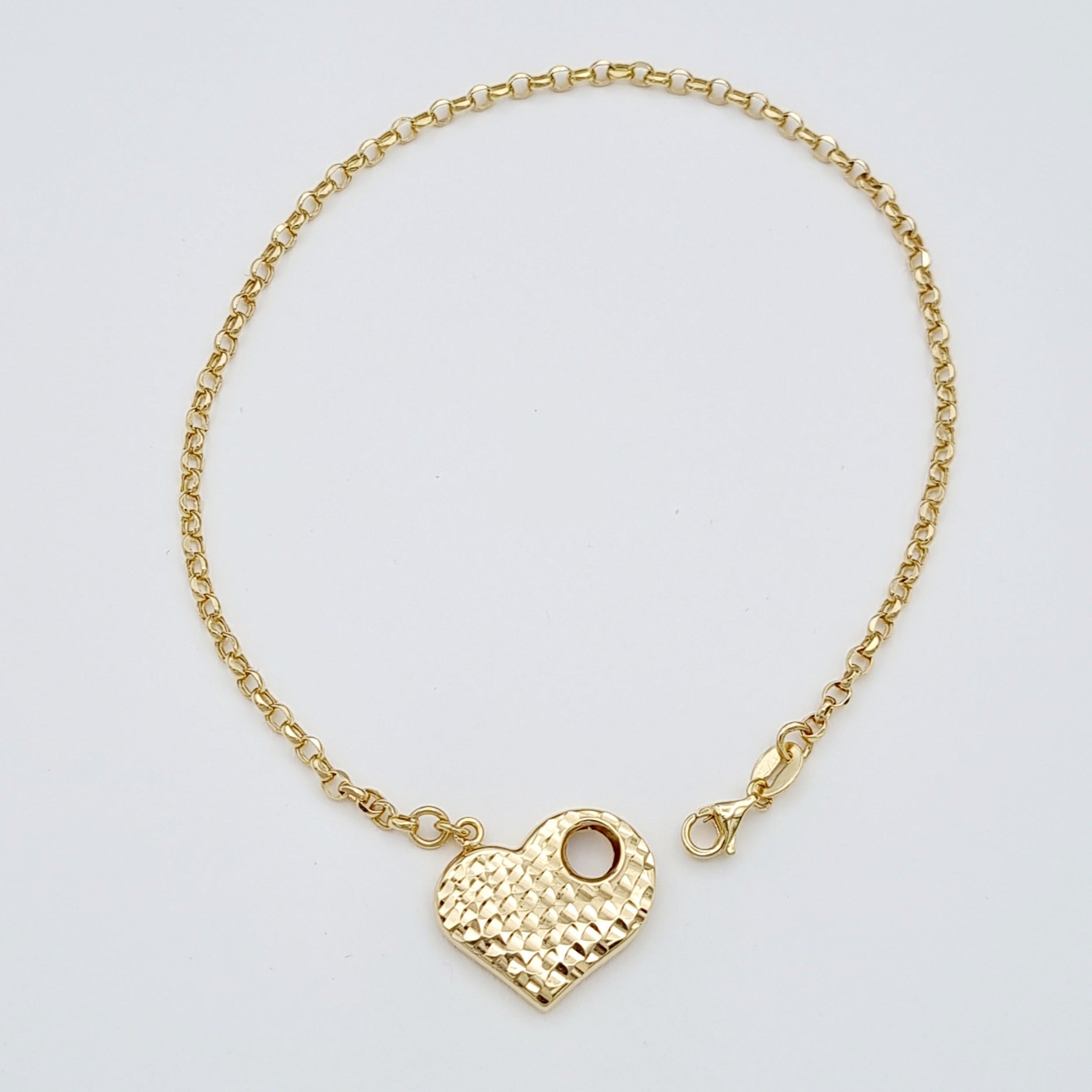 18K Pure Gold Heart Bracelet