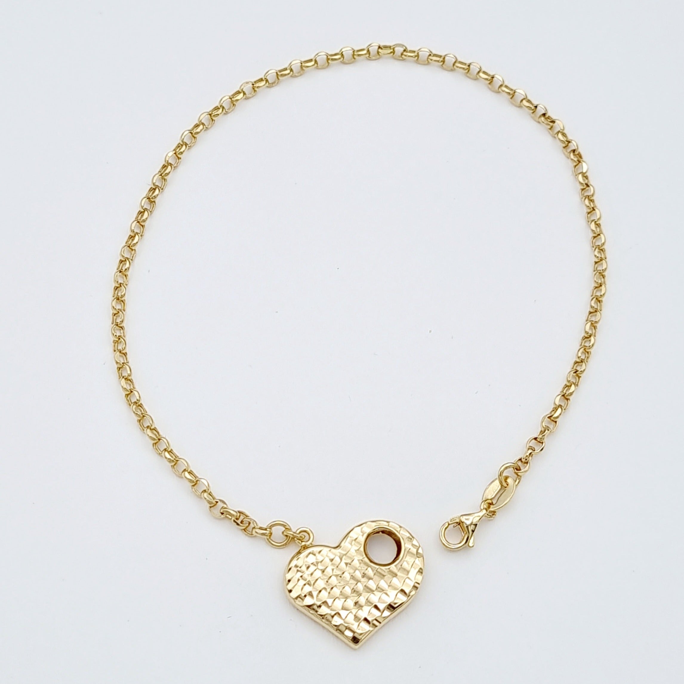 18K Pure Gold Heart Bracelet