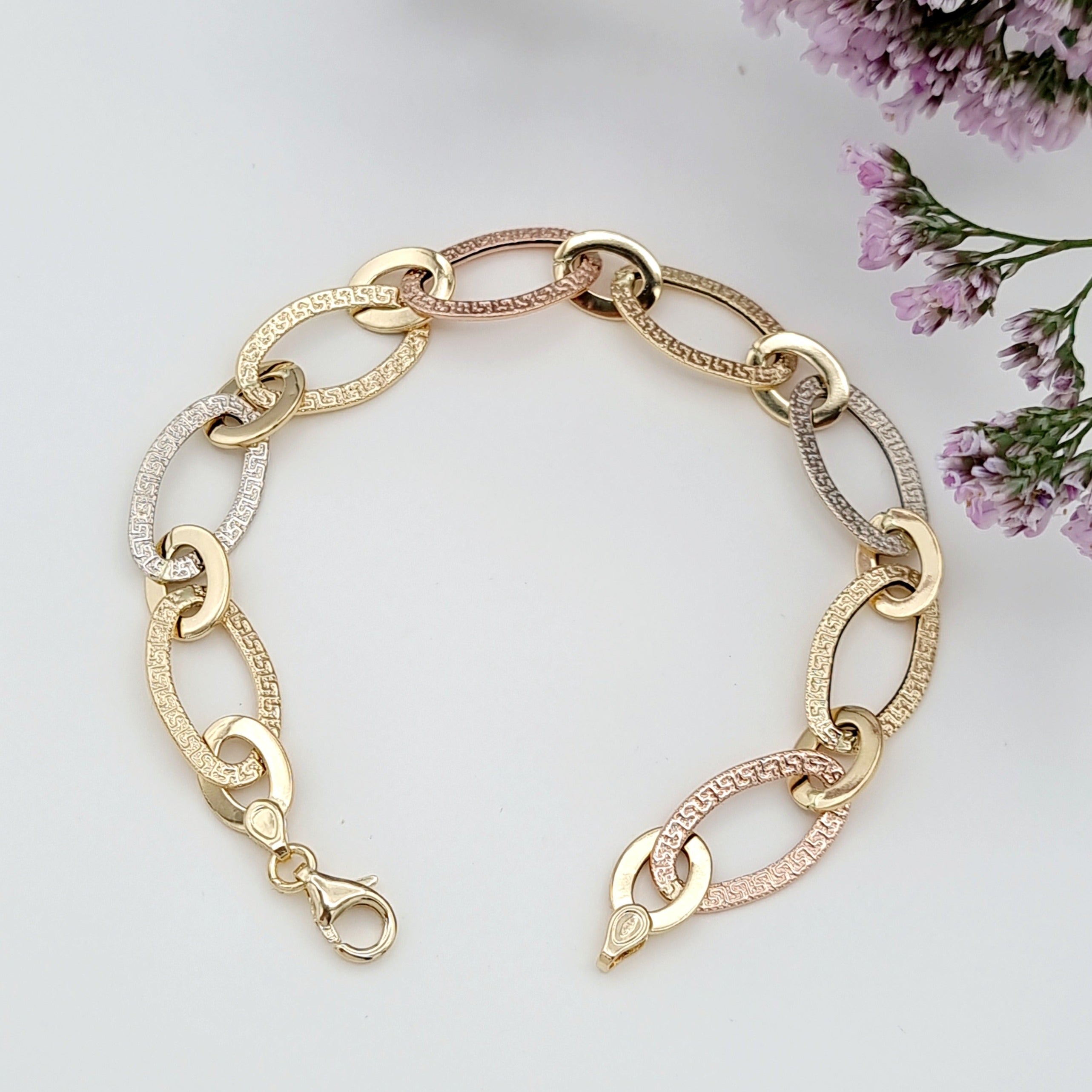 18K Pure Gold Linked Bracelet