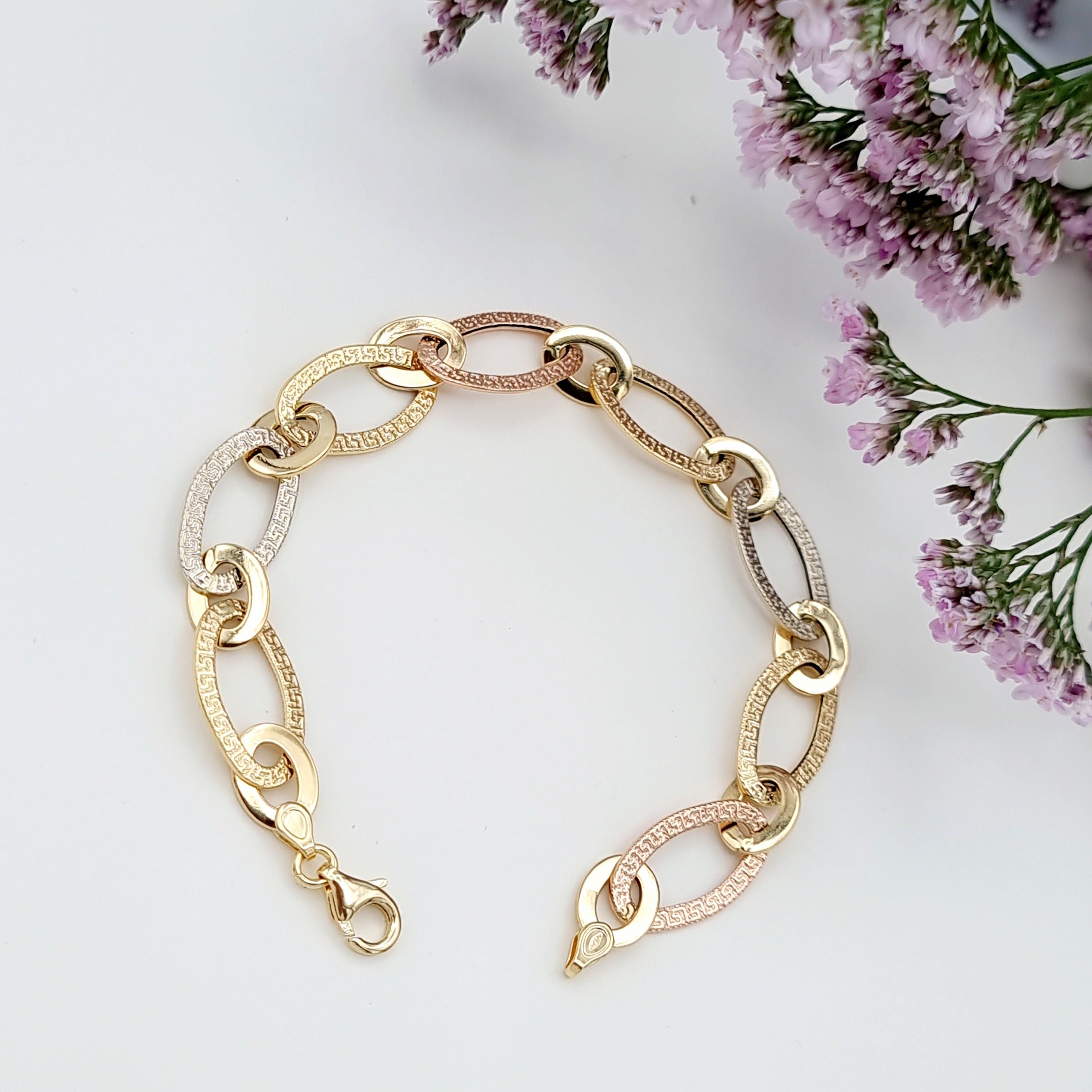 18K Pure Gold Linked Bracelet