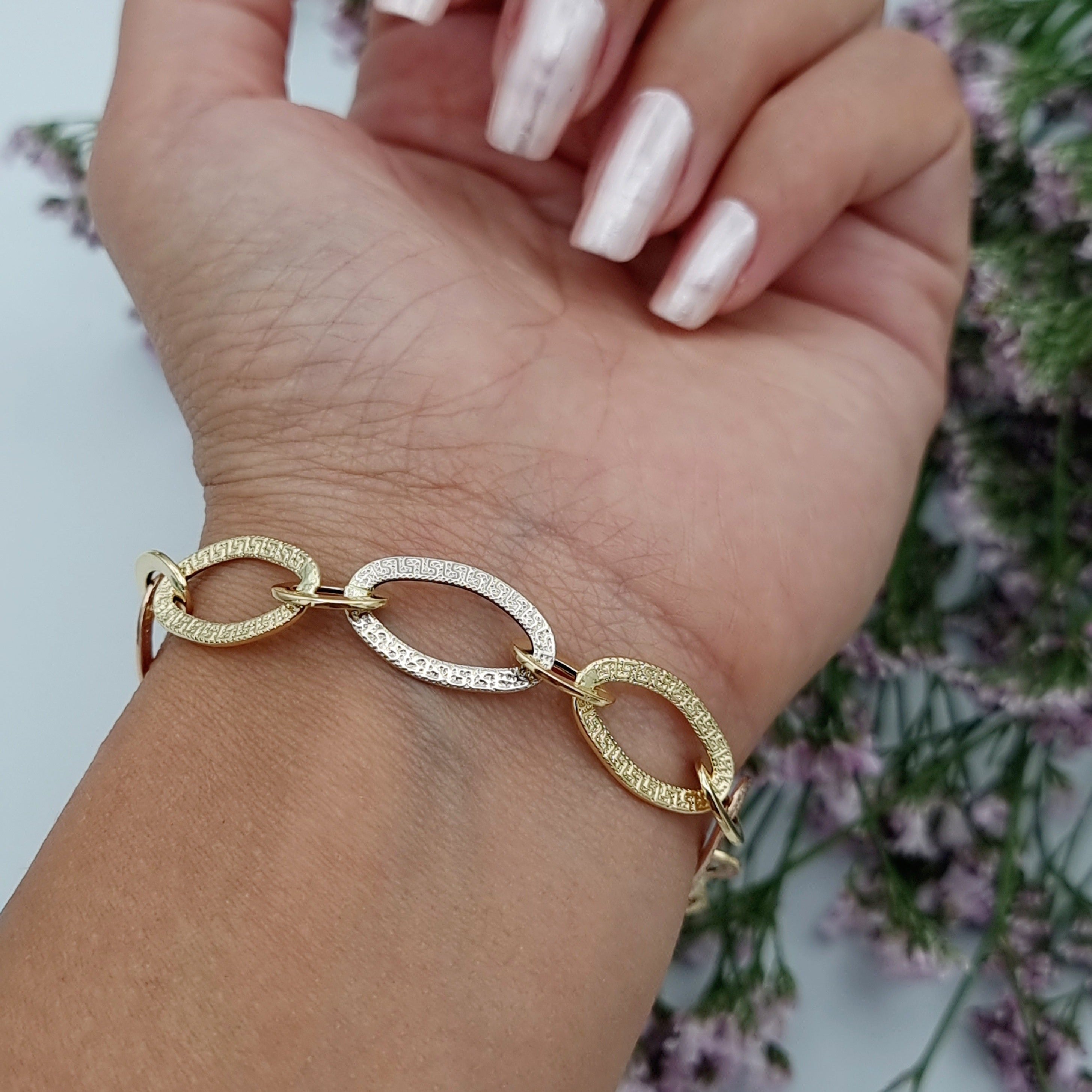 18K Pure Gold Linked Bracelet