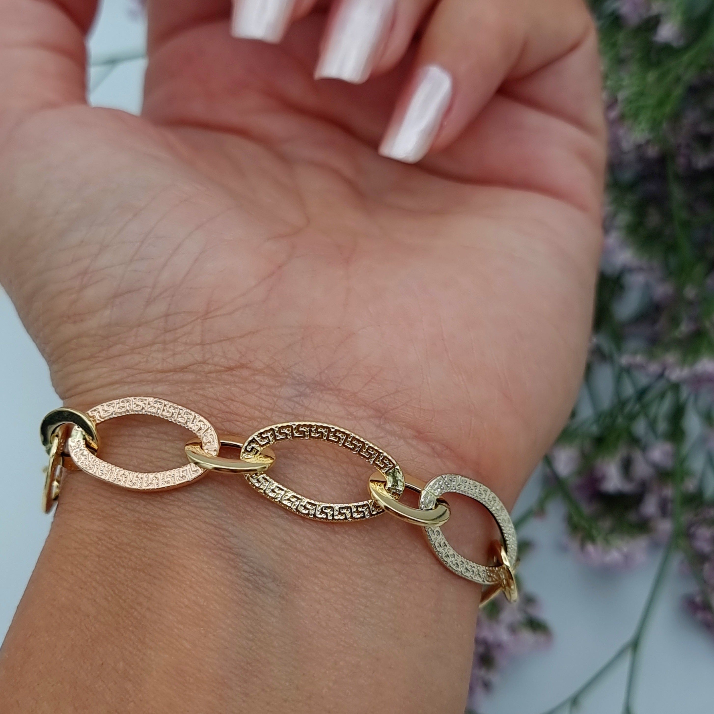 18K Pure Gold Linked Bracelet