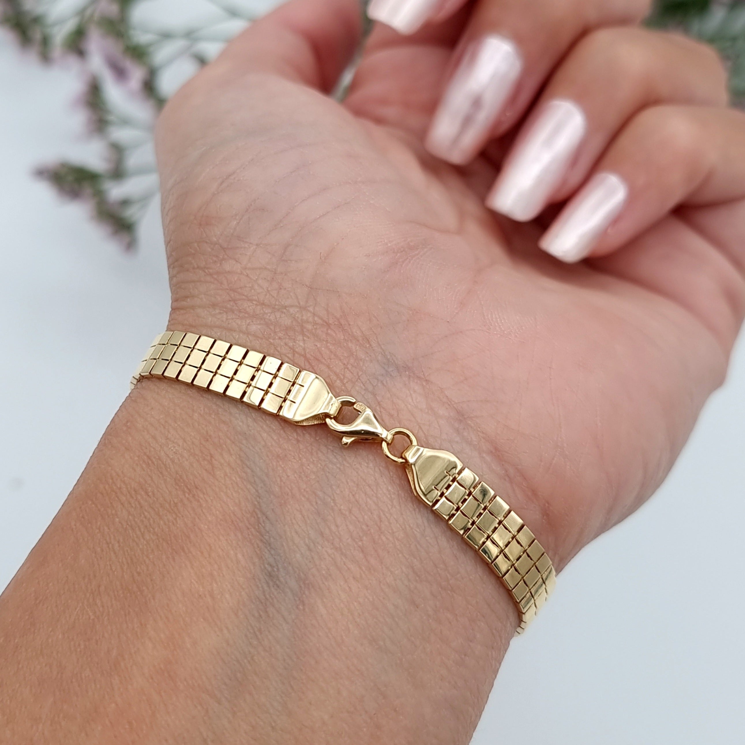 18K Pure Gold Heart Belt Bracelet