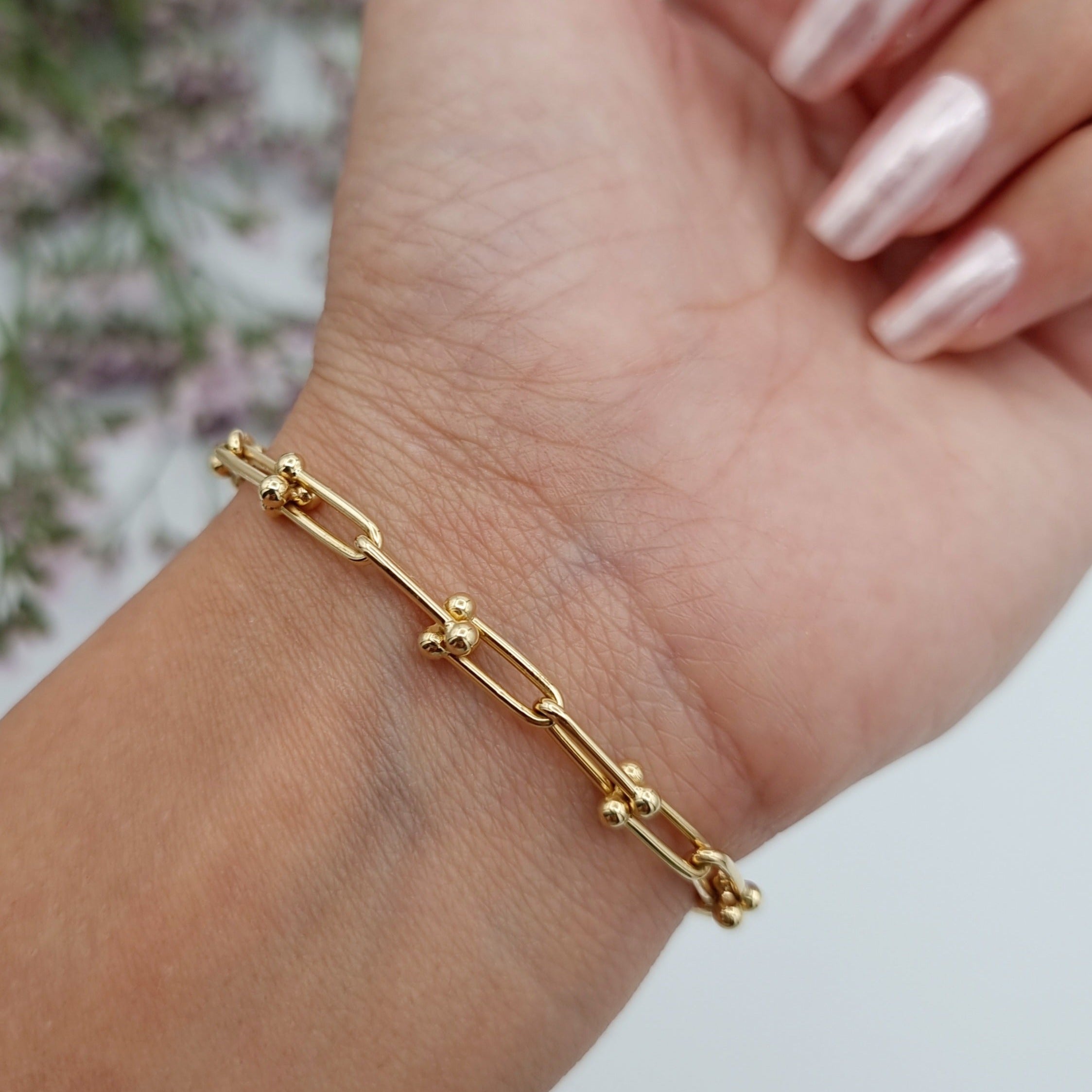 18K Pure Gold U-Link Bracelet