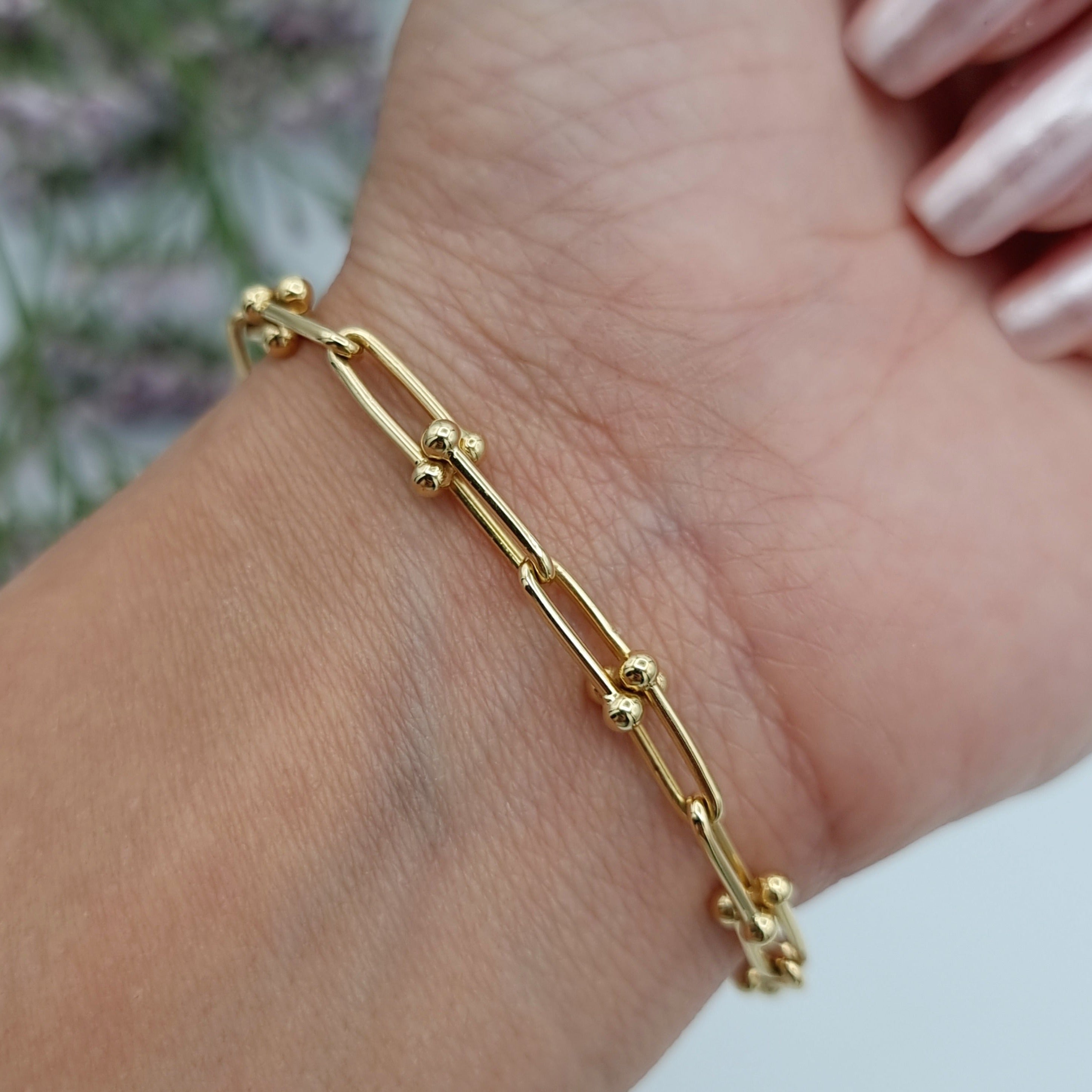 18K Pure Gold U-Link Bracelet