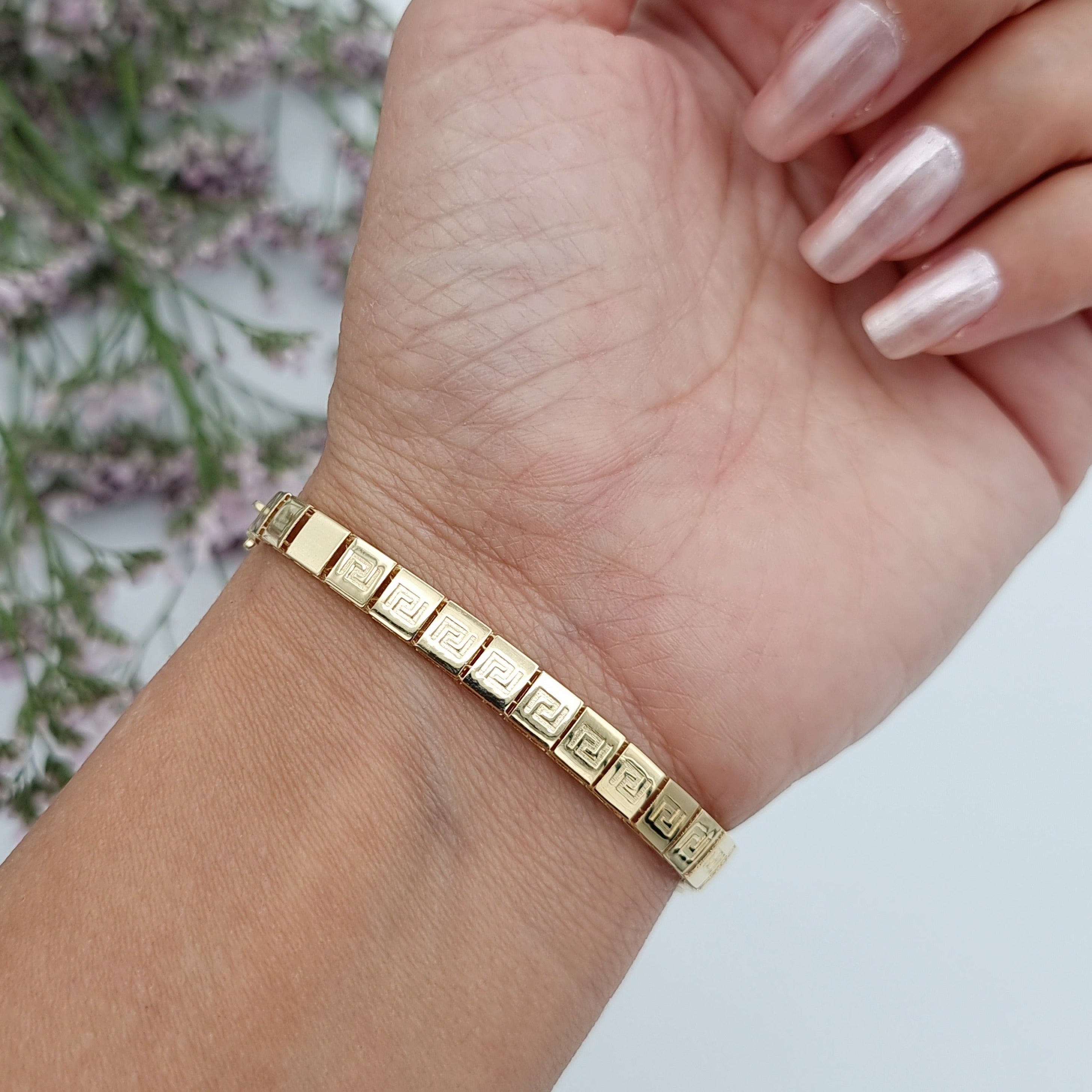 18K Pure Gold Square Belt Bracelet