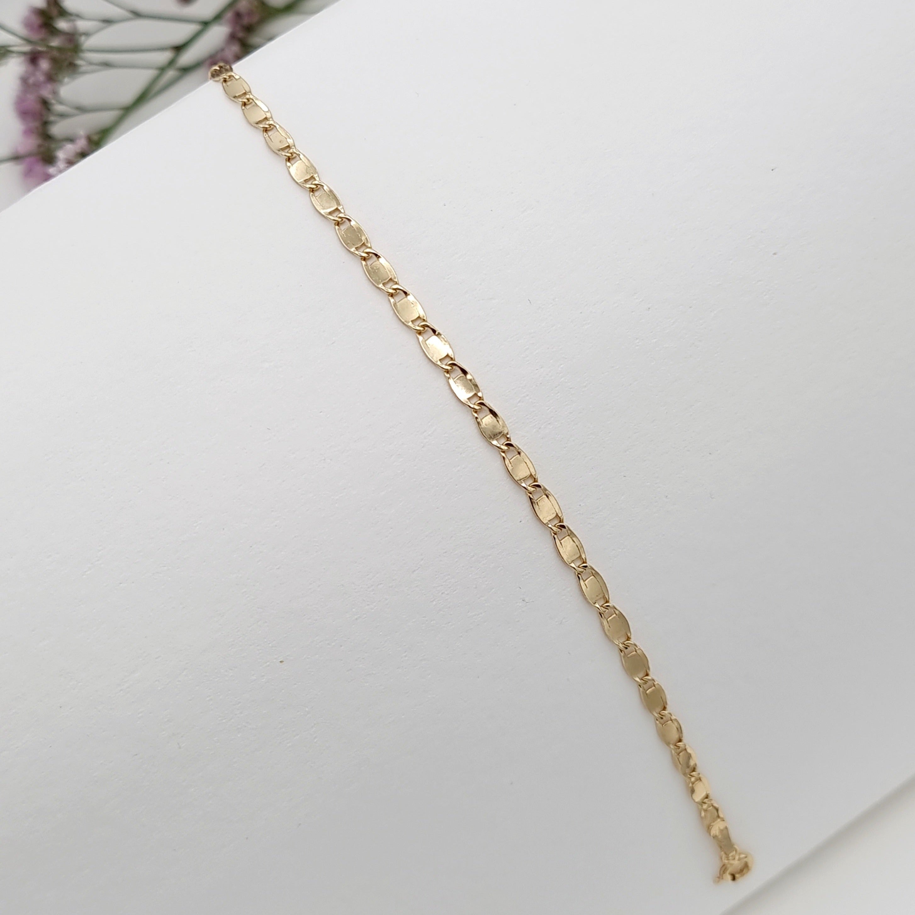 18K Pure Gold Linked Thin Bracelet