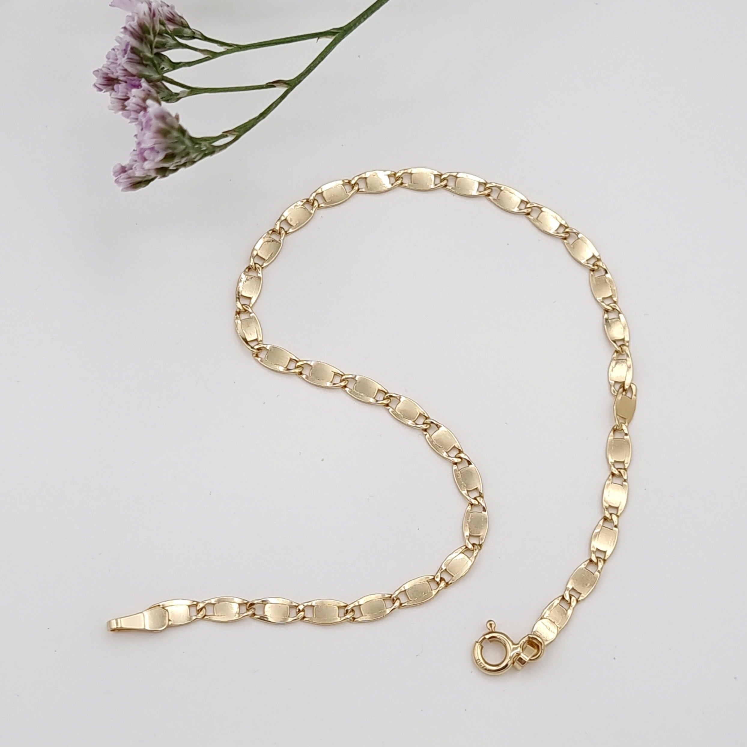 18K Pure Gold Linked Thin Bracelet