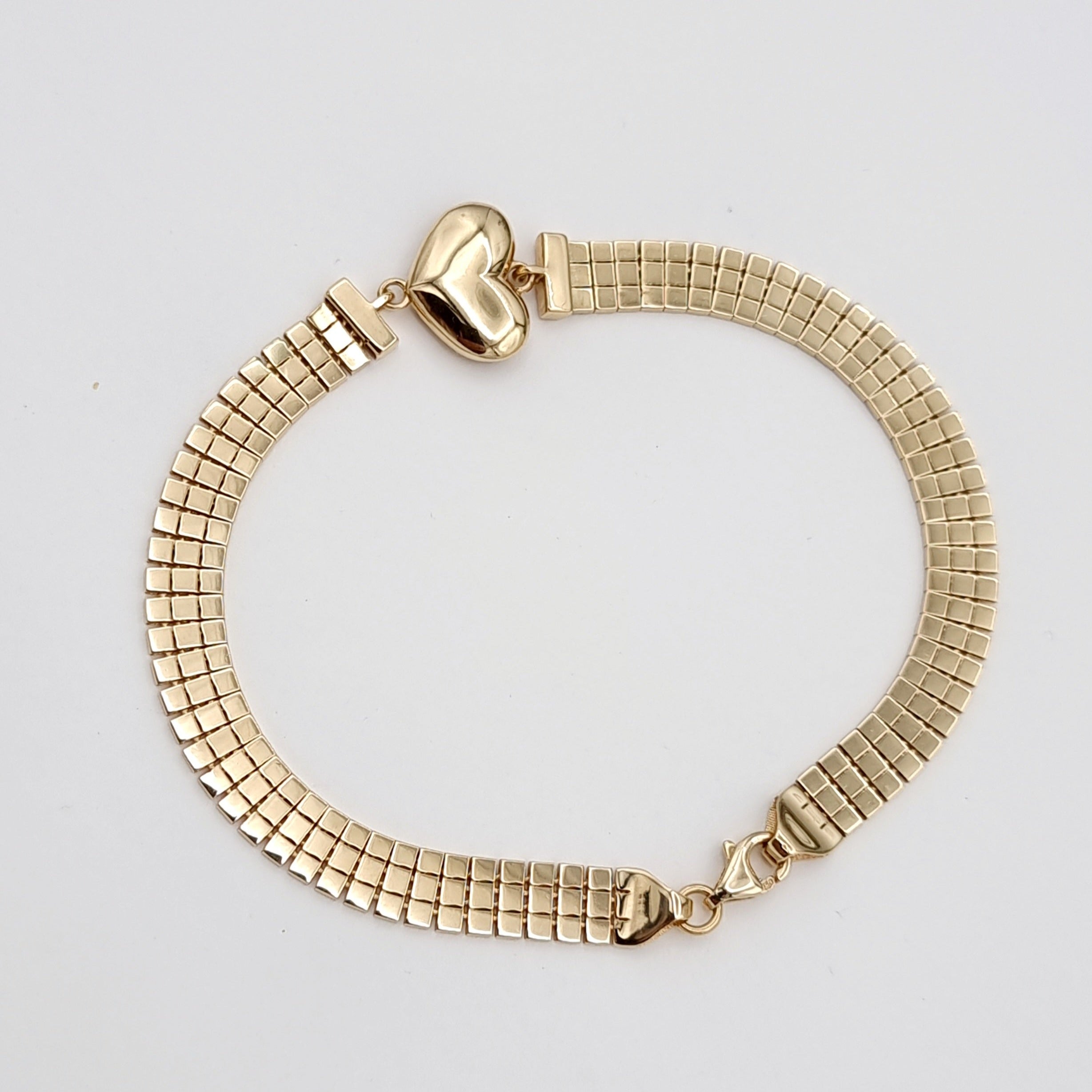 18K Pure Gold Heart Belt Bracelet