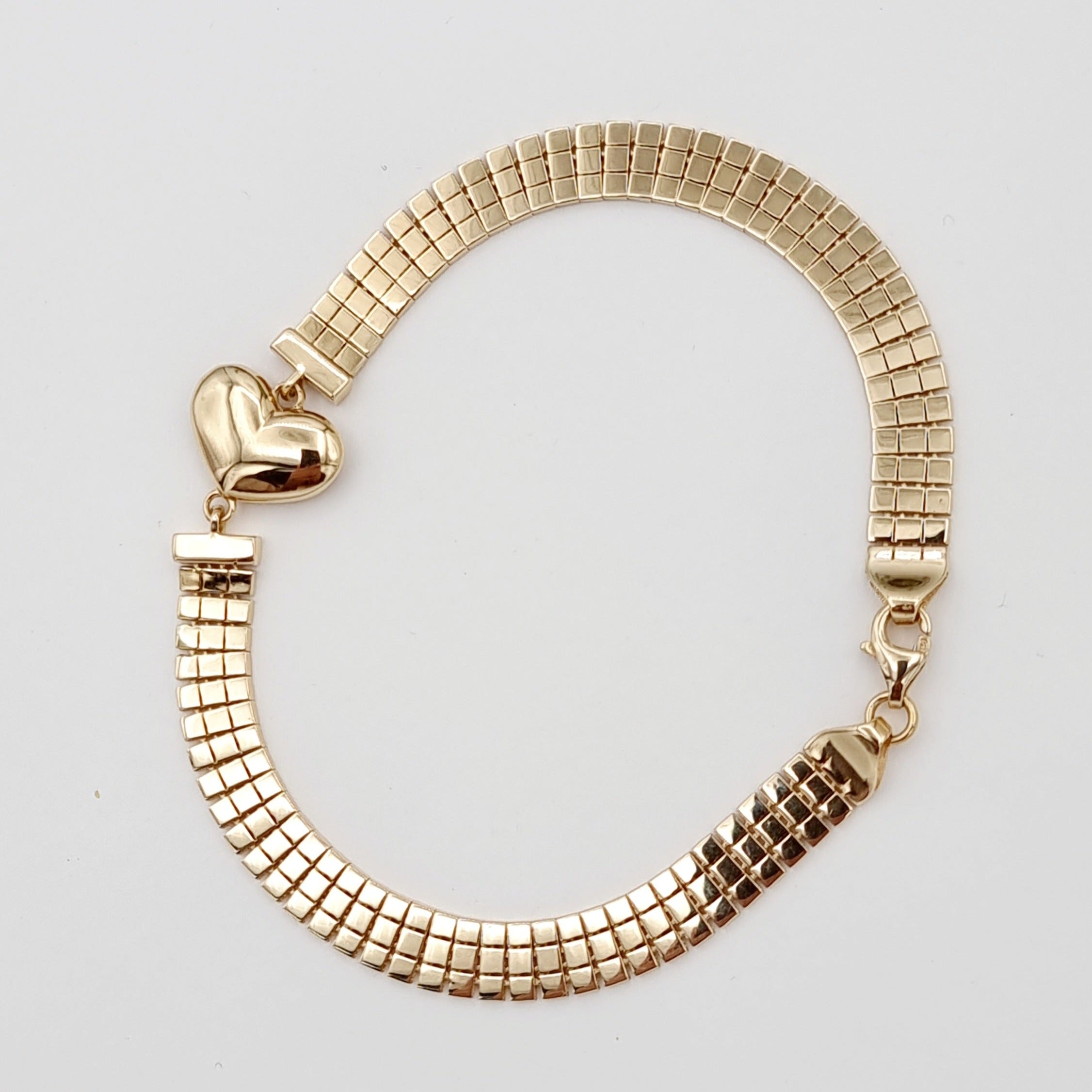 18K Pure Gold Heart Belt Bracelet