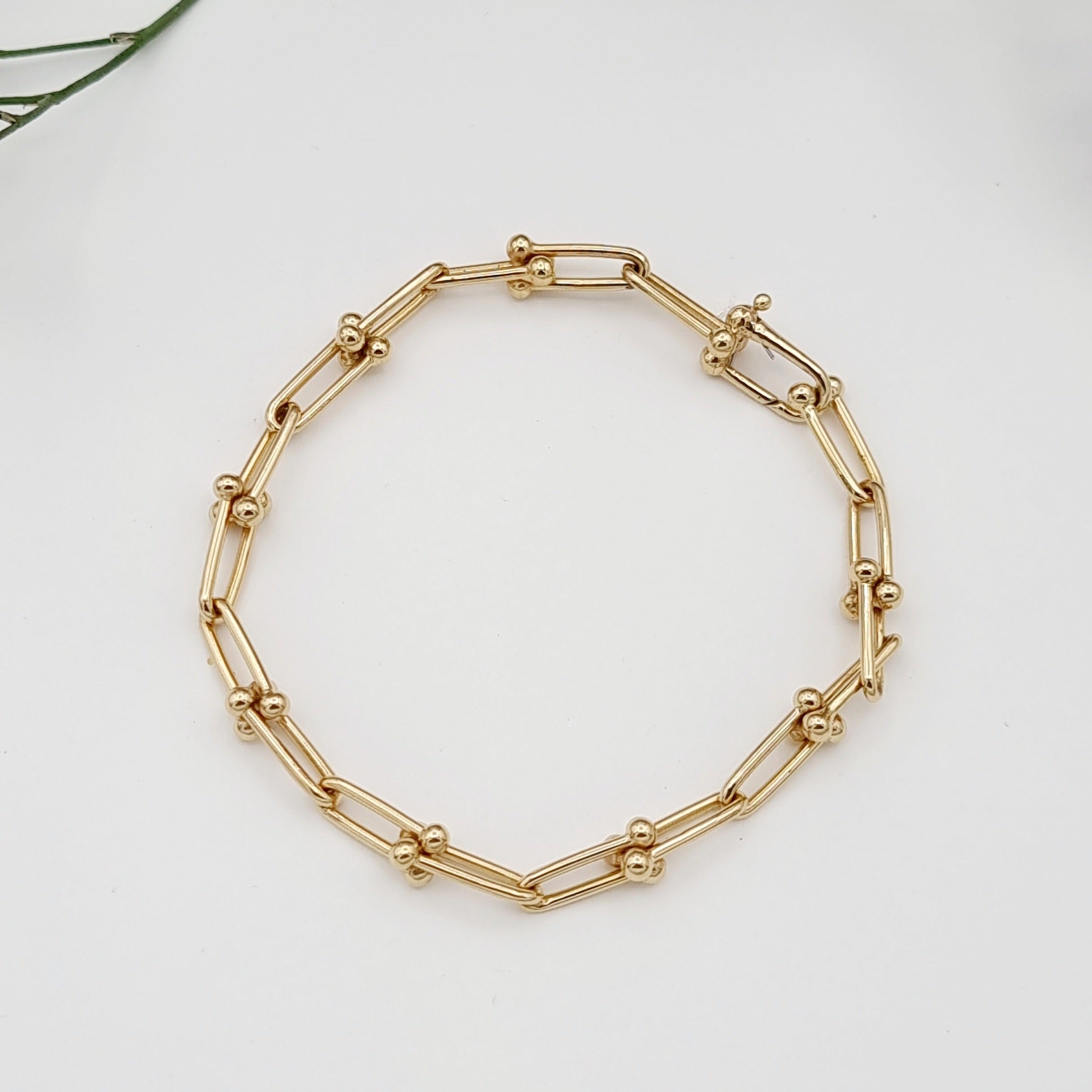 18K Pure Gold U-Link Bracelet