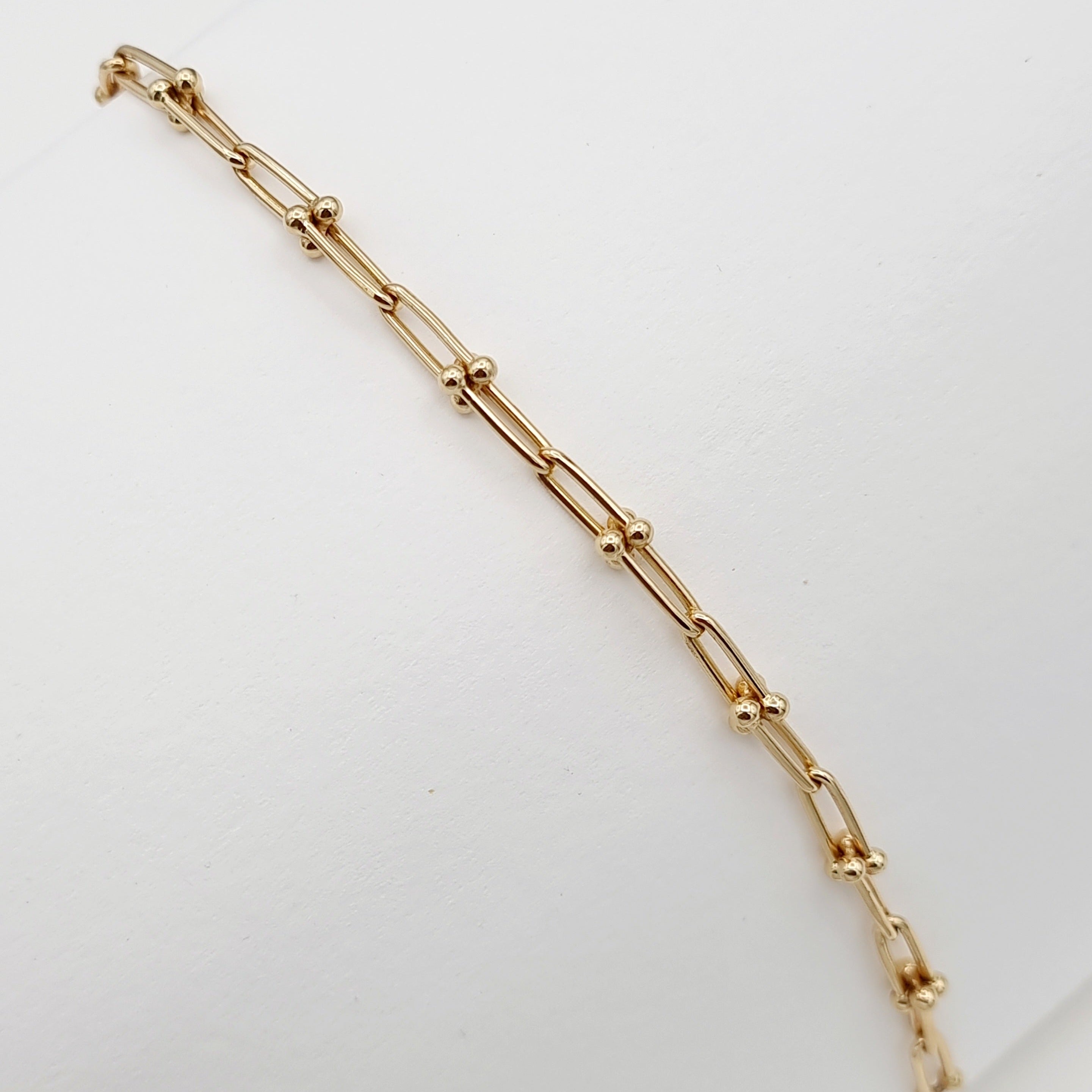 18K Pure Gold U-Link Bracelet