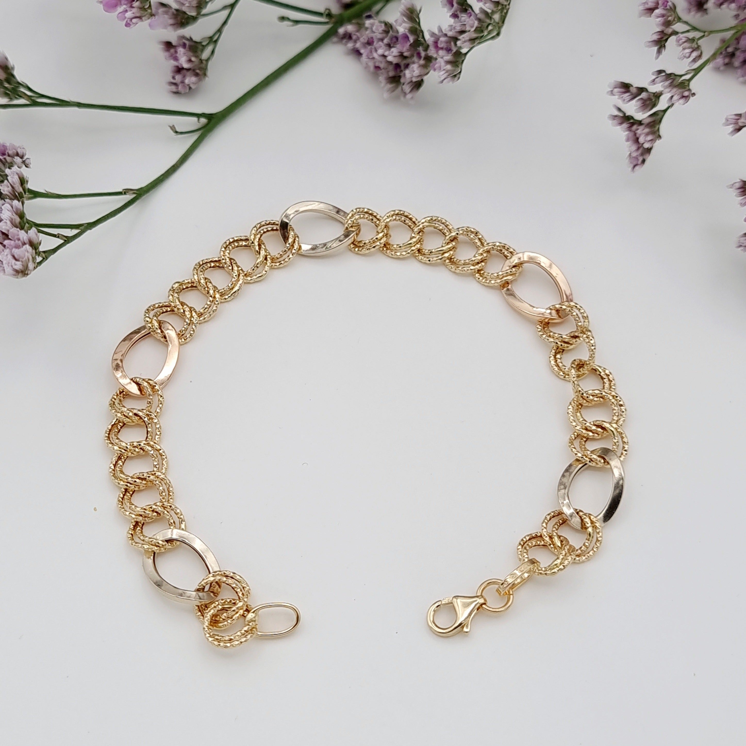 18K Pure Gold Elegant Linked Bracelet