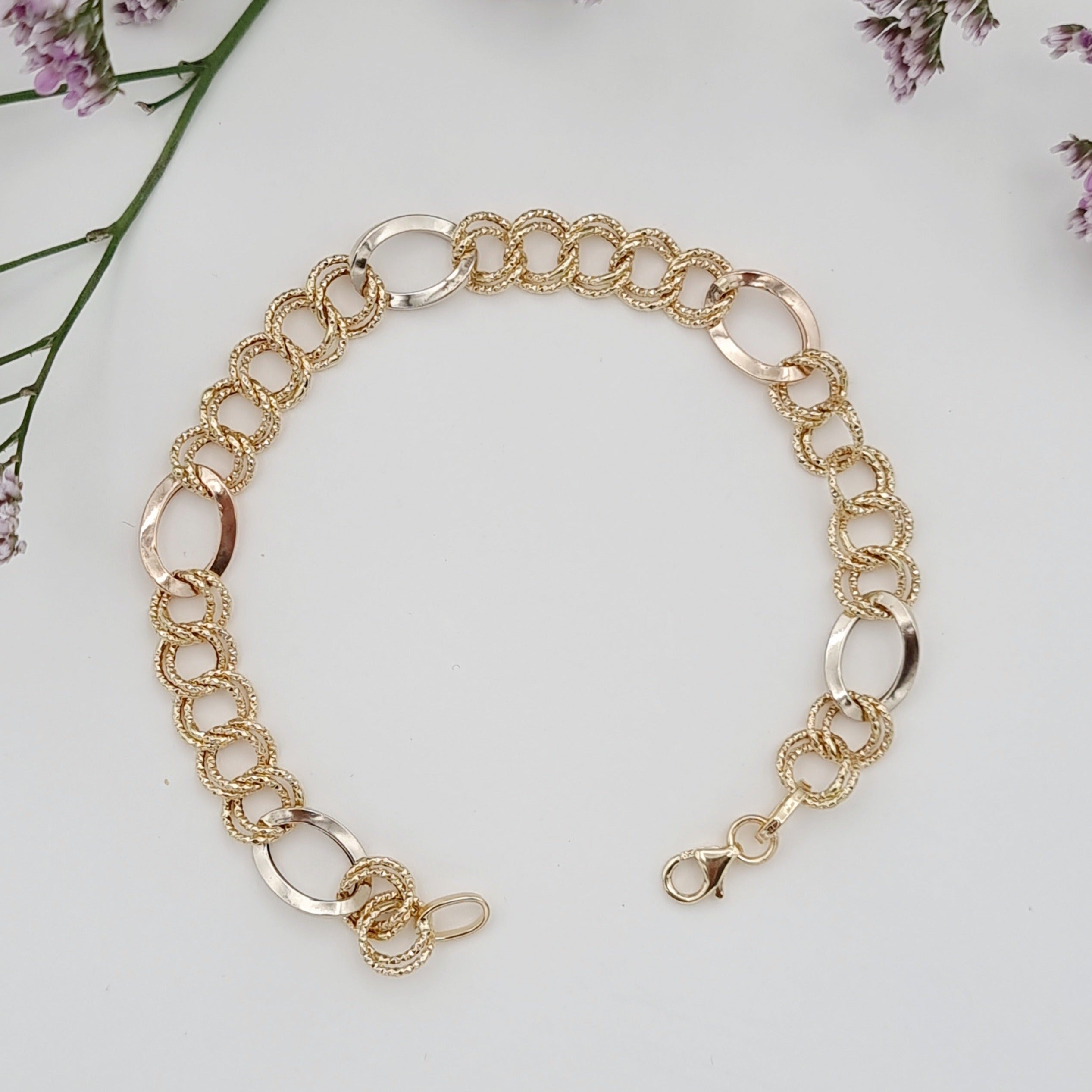 18K Pure Gold Elegant Linked Bracelet