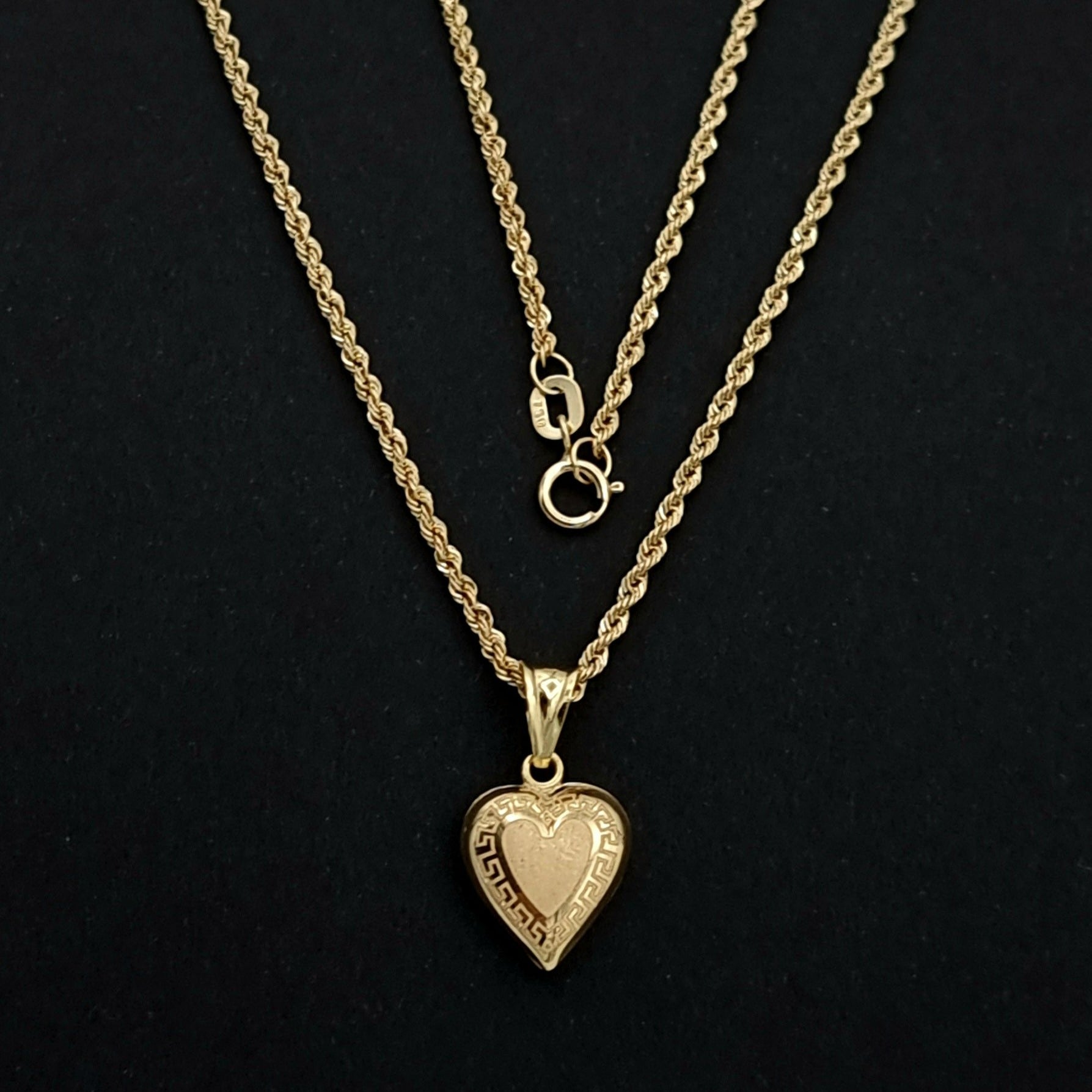 18K Pure Gold Heart Necklace