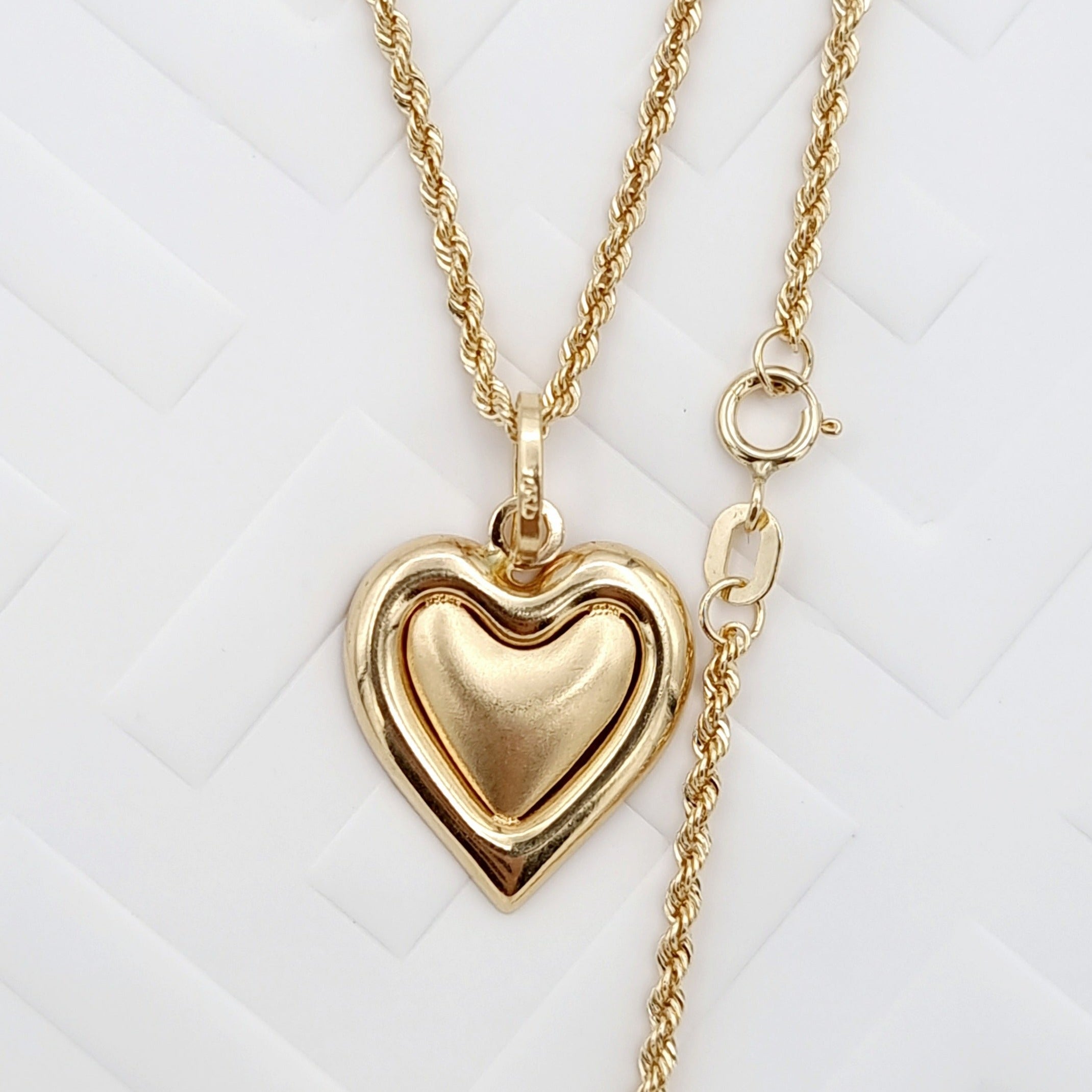 18K Pure Gold Heart Necklace