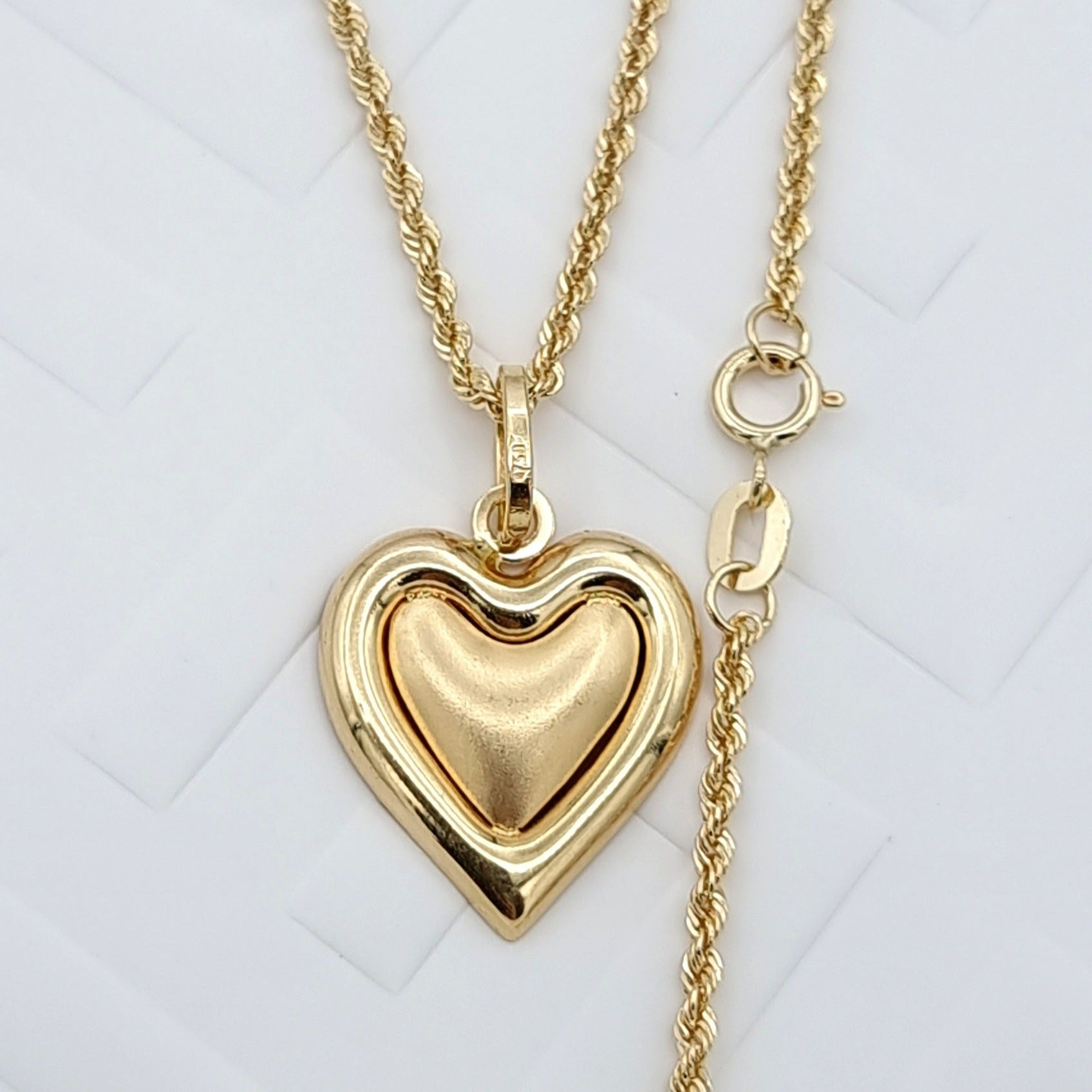 18K Pure Gold Heart Necklace