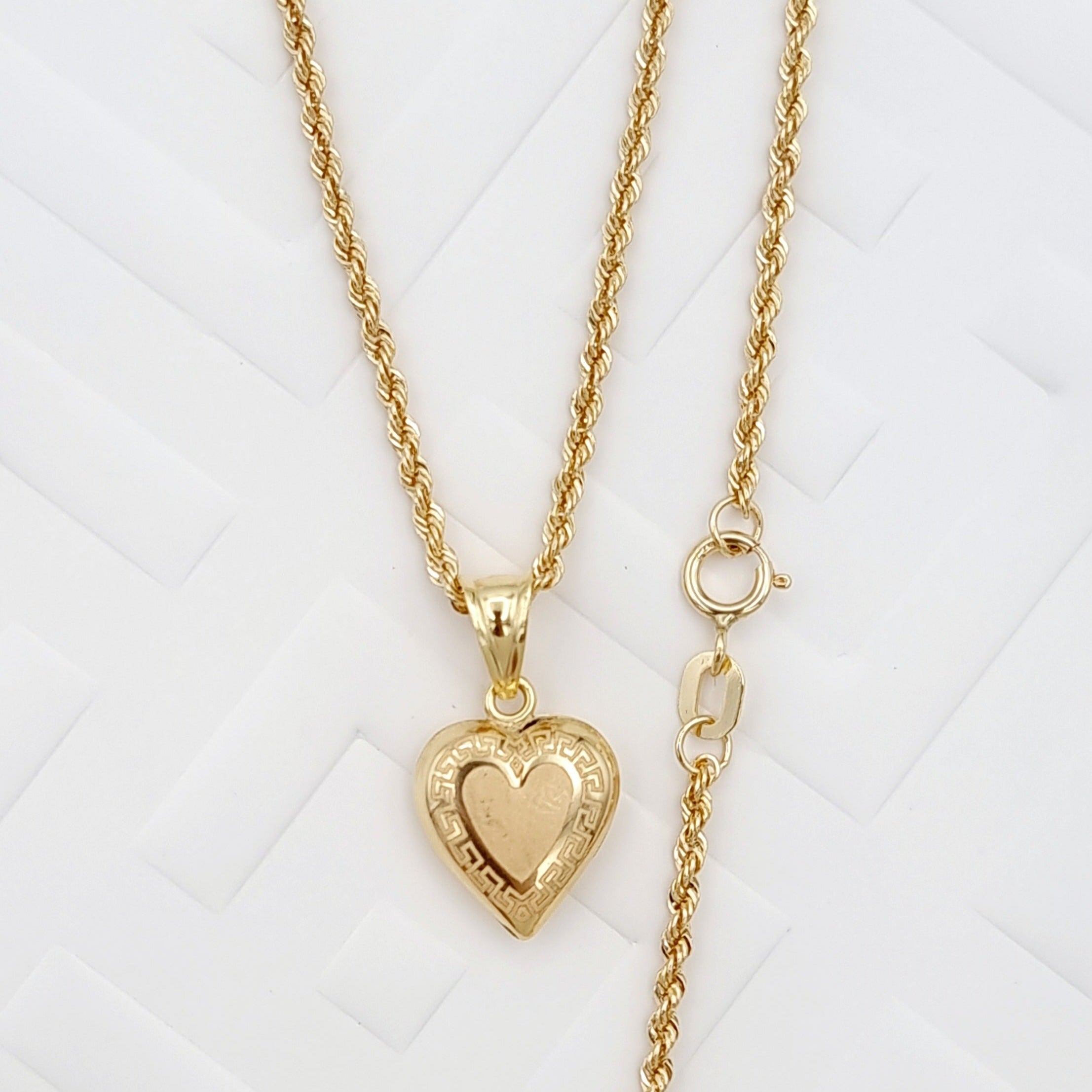 18K Pure Gold Heart Necklace