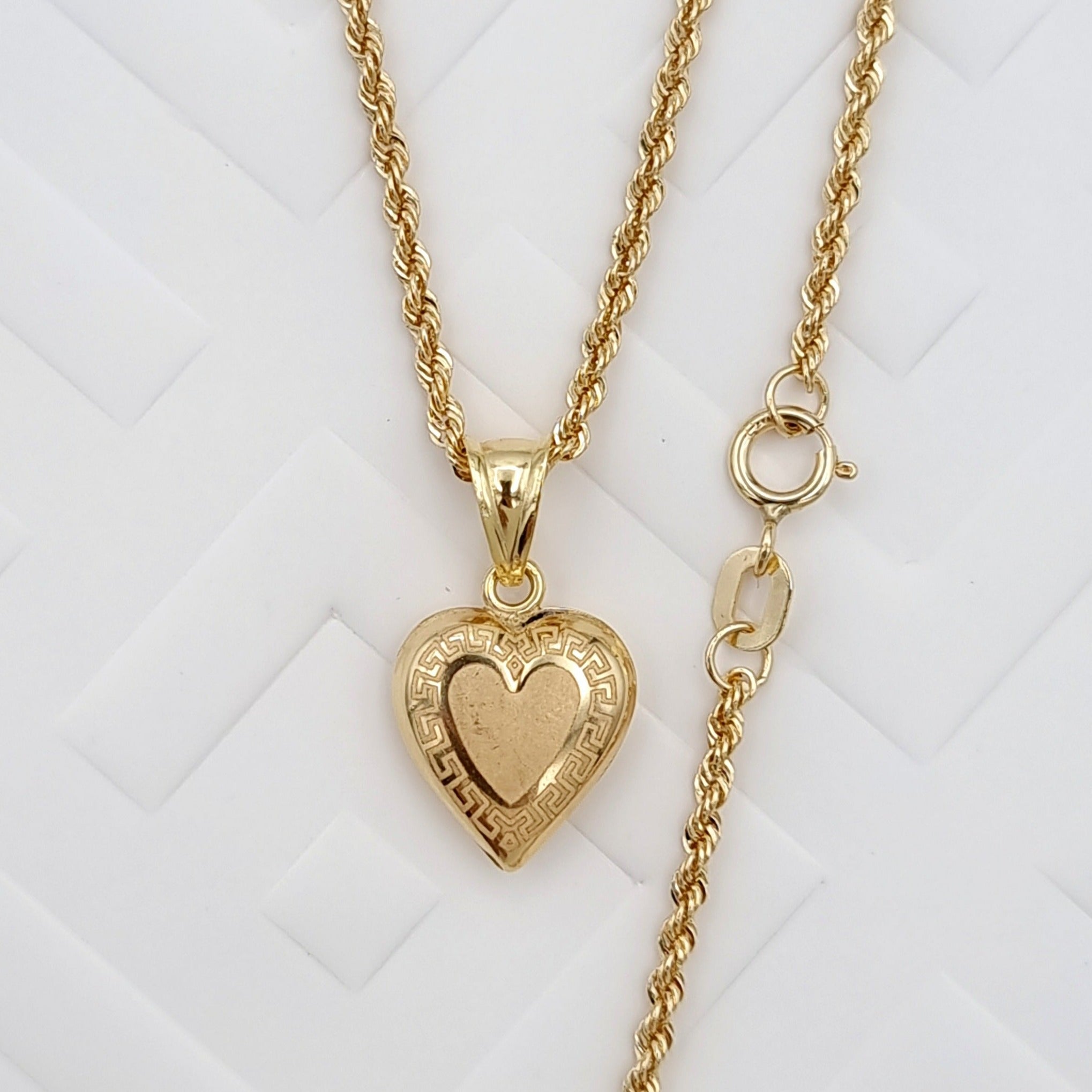 18K Pure Gold Heart Necklace