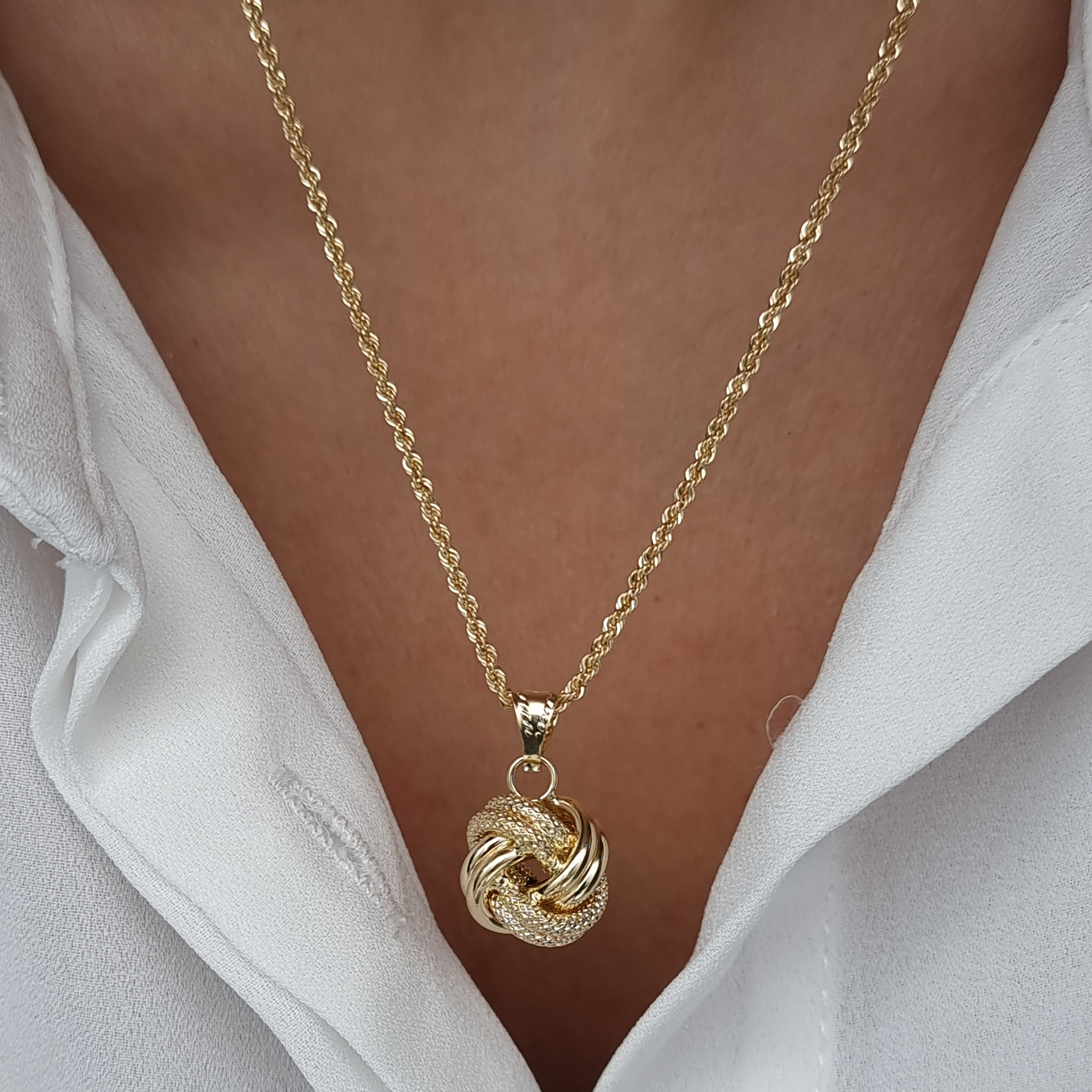 18K Pure Gold Twisted Necklace