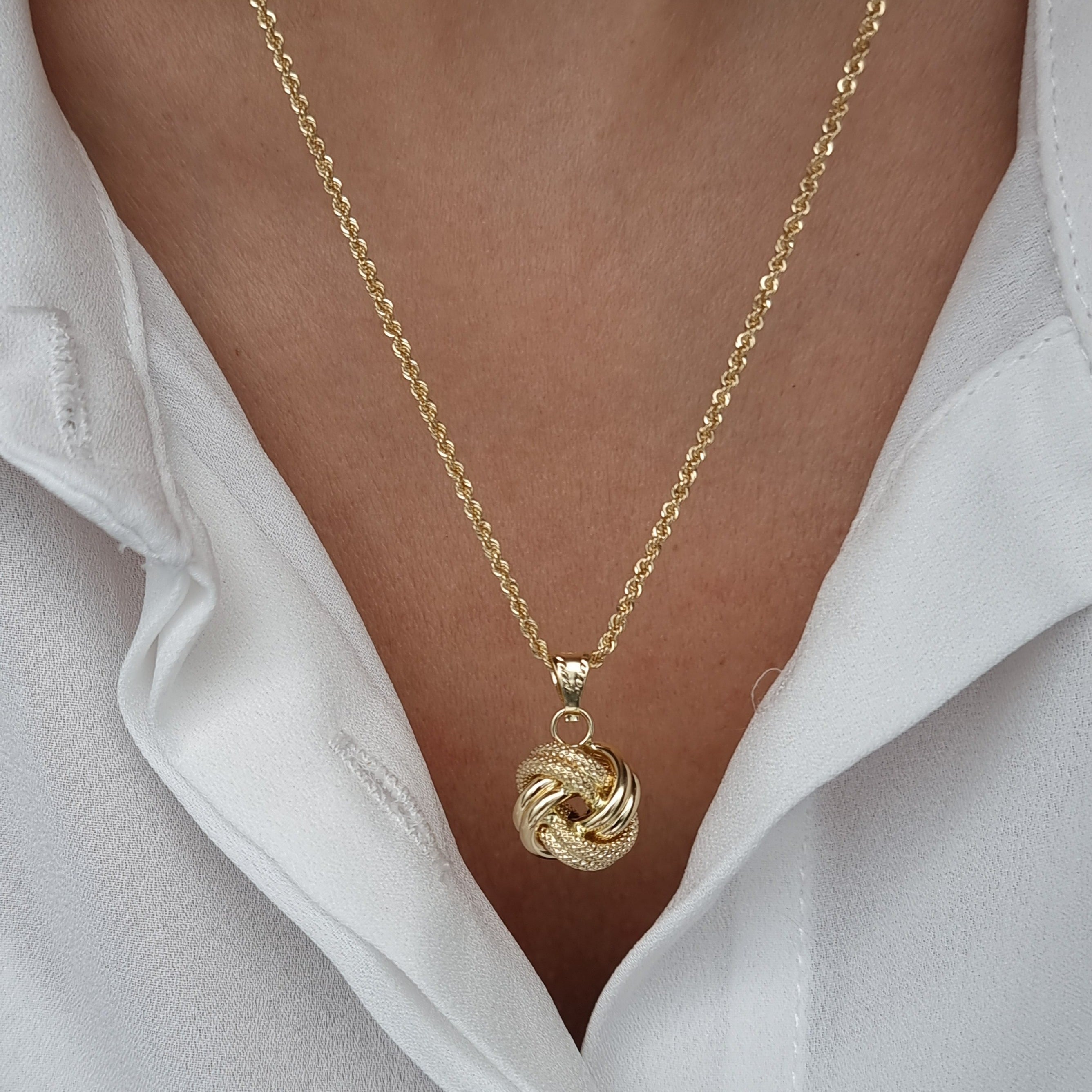 18K Pure Gold Twisted Necklace