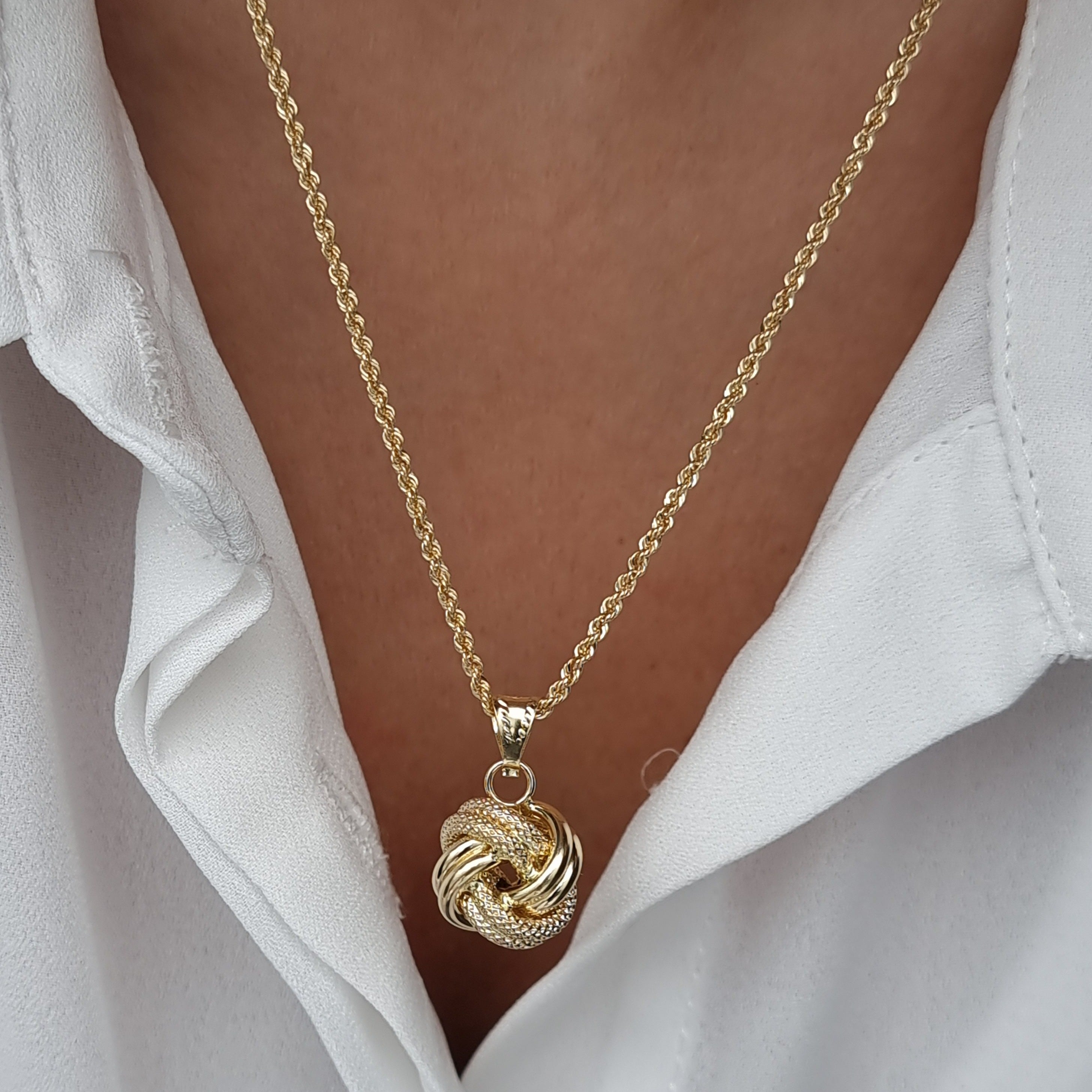 18K Pure Gold Twisted Necklace