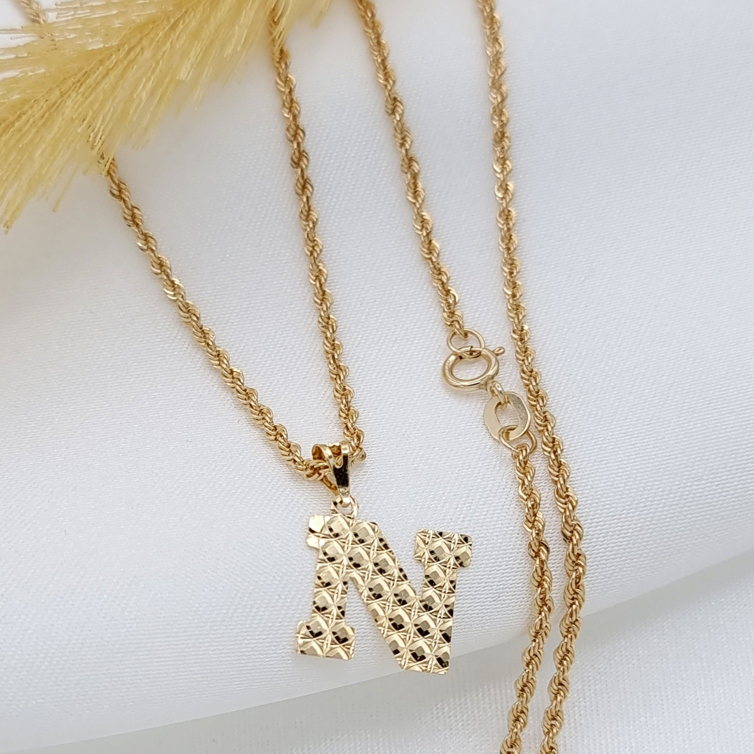 Initial n necklace gold Clearance
