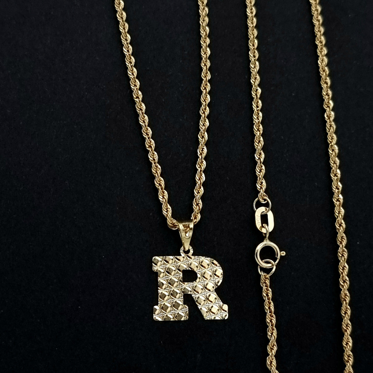 18K Pure Gold Letter R Necklace – Tala Gold Collection