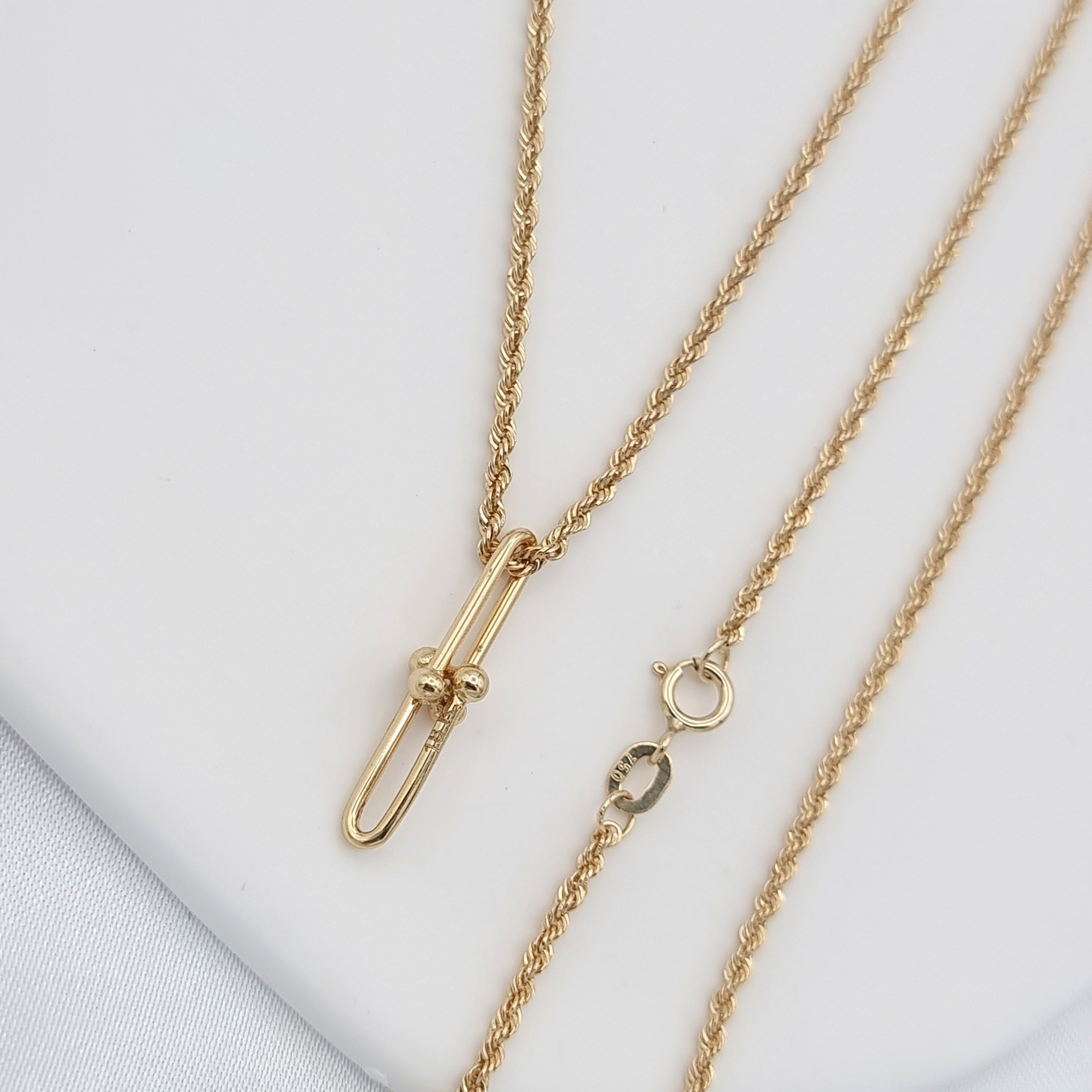 18K Pure Gold U-Link Necklace