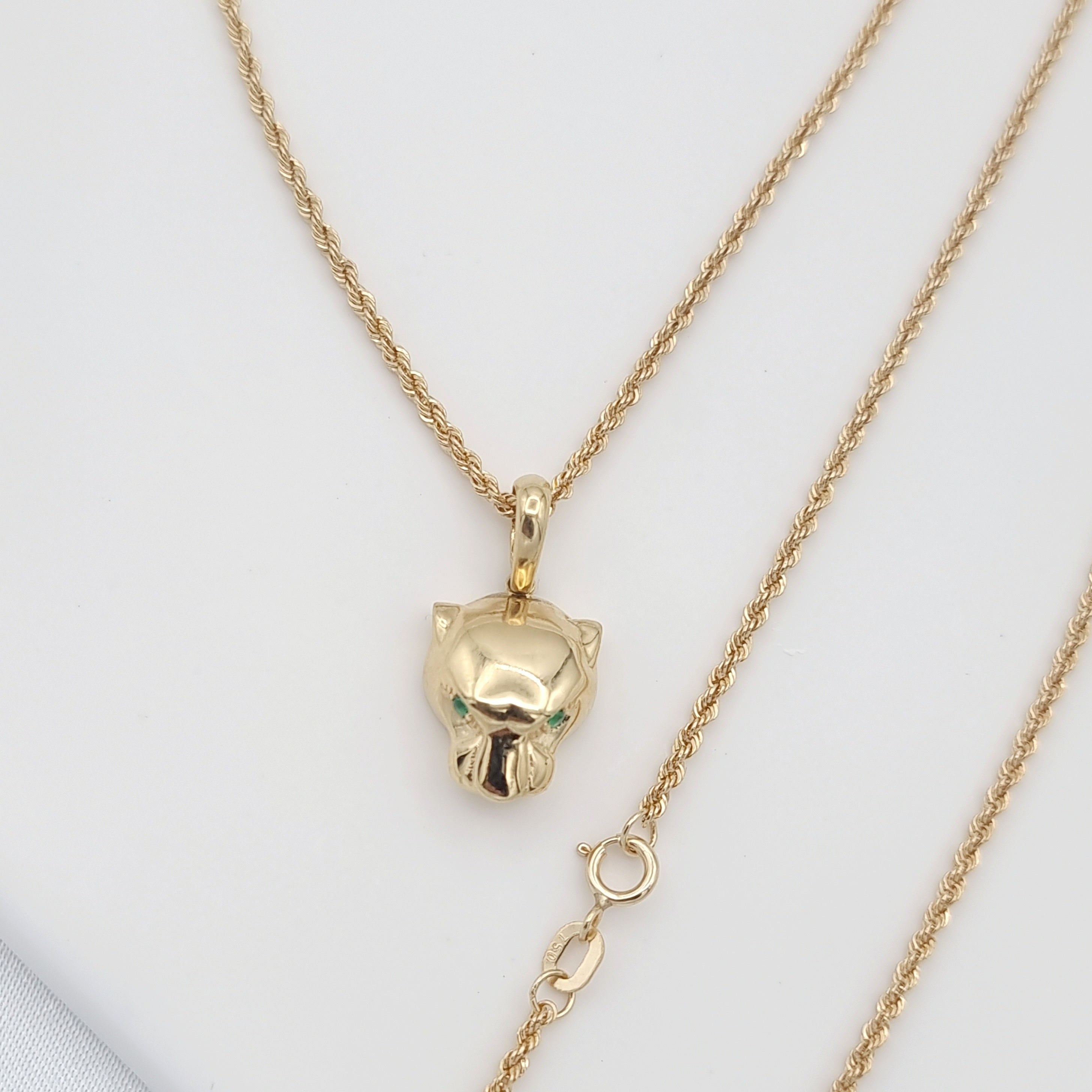 18K Pure Gold Plain Panther Necklace