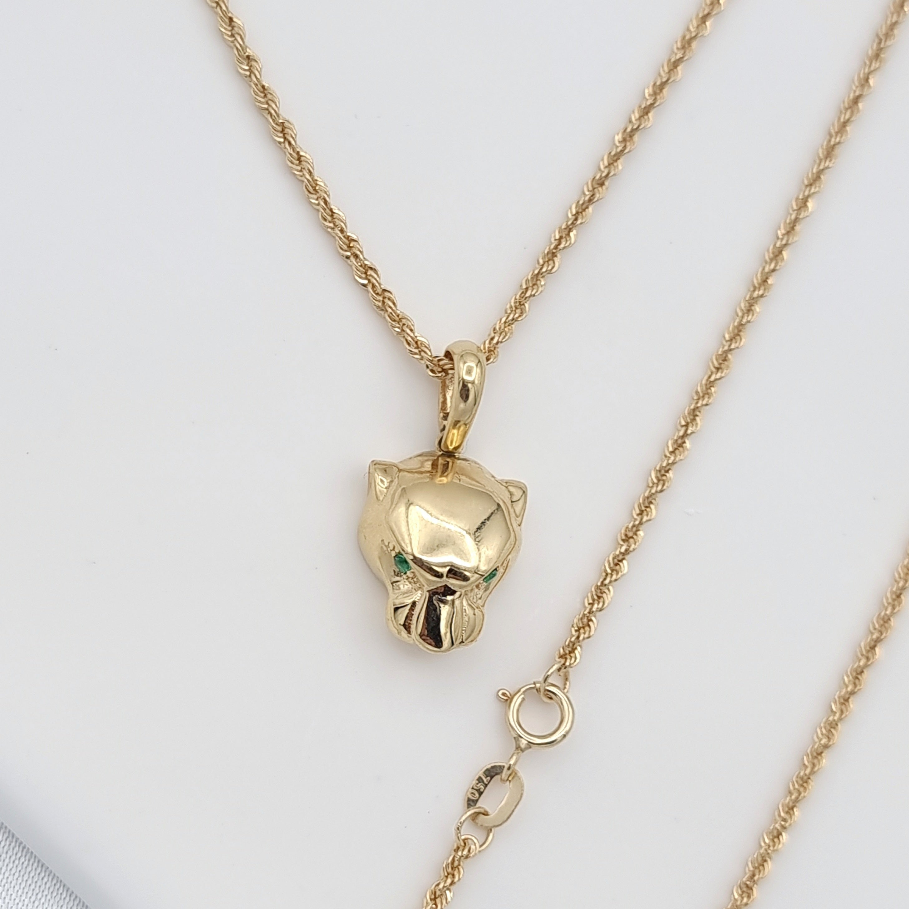 18K Pure Gold Plain Panther Necklace