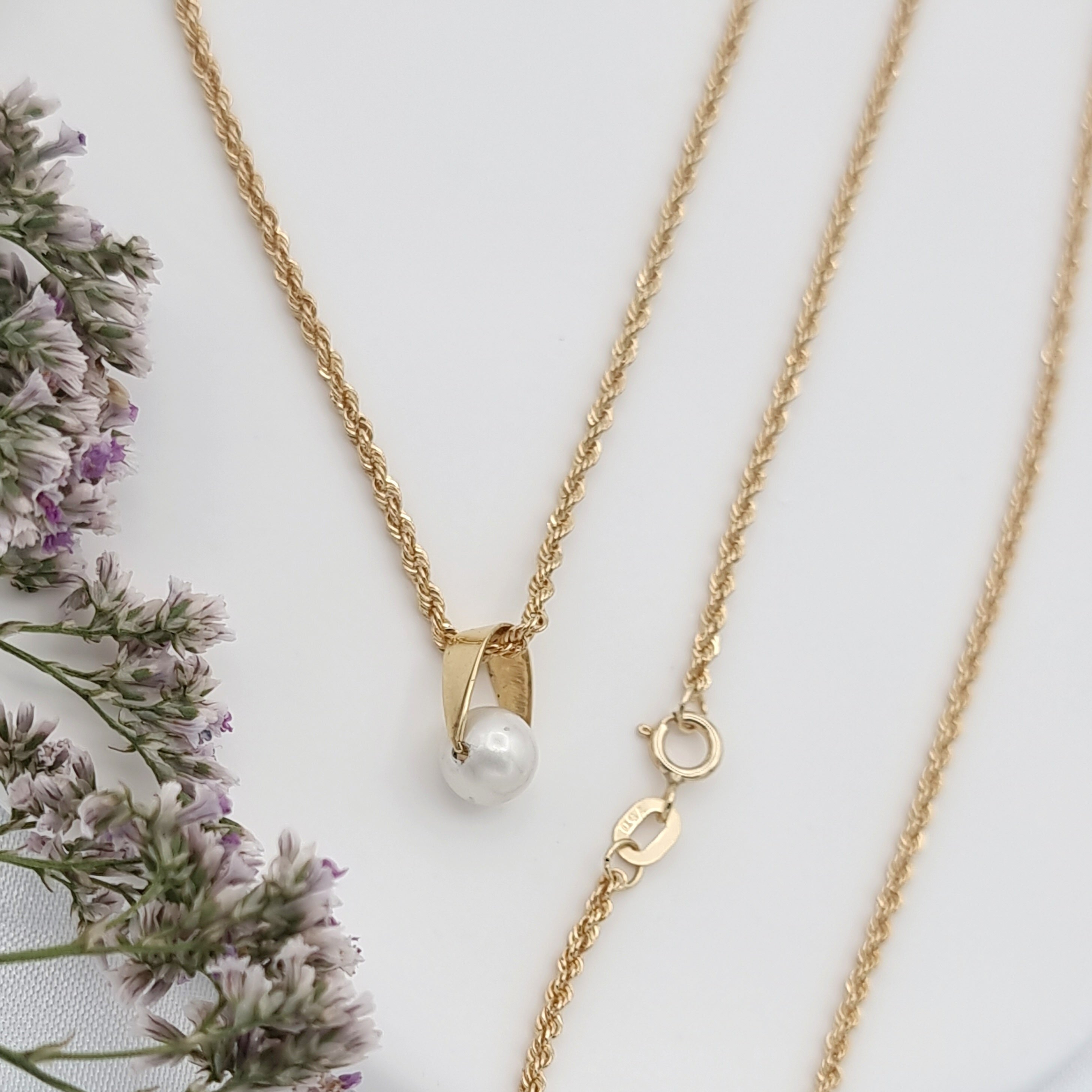 18K Pure Gold Pearl Seed Necklace