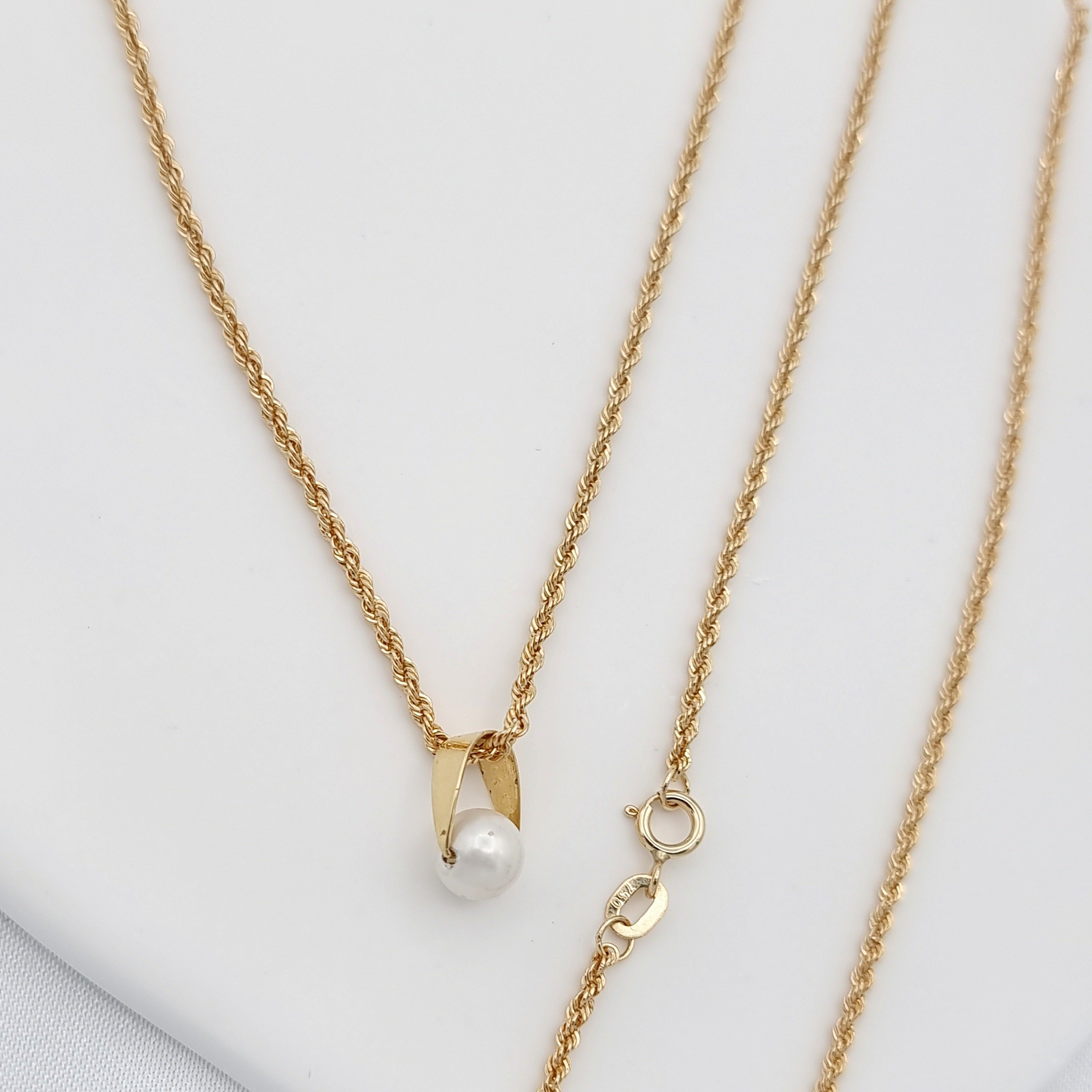 18K Pure Gold Pearl Seed Necklace