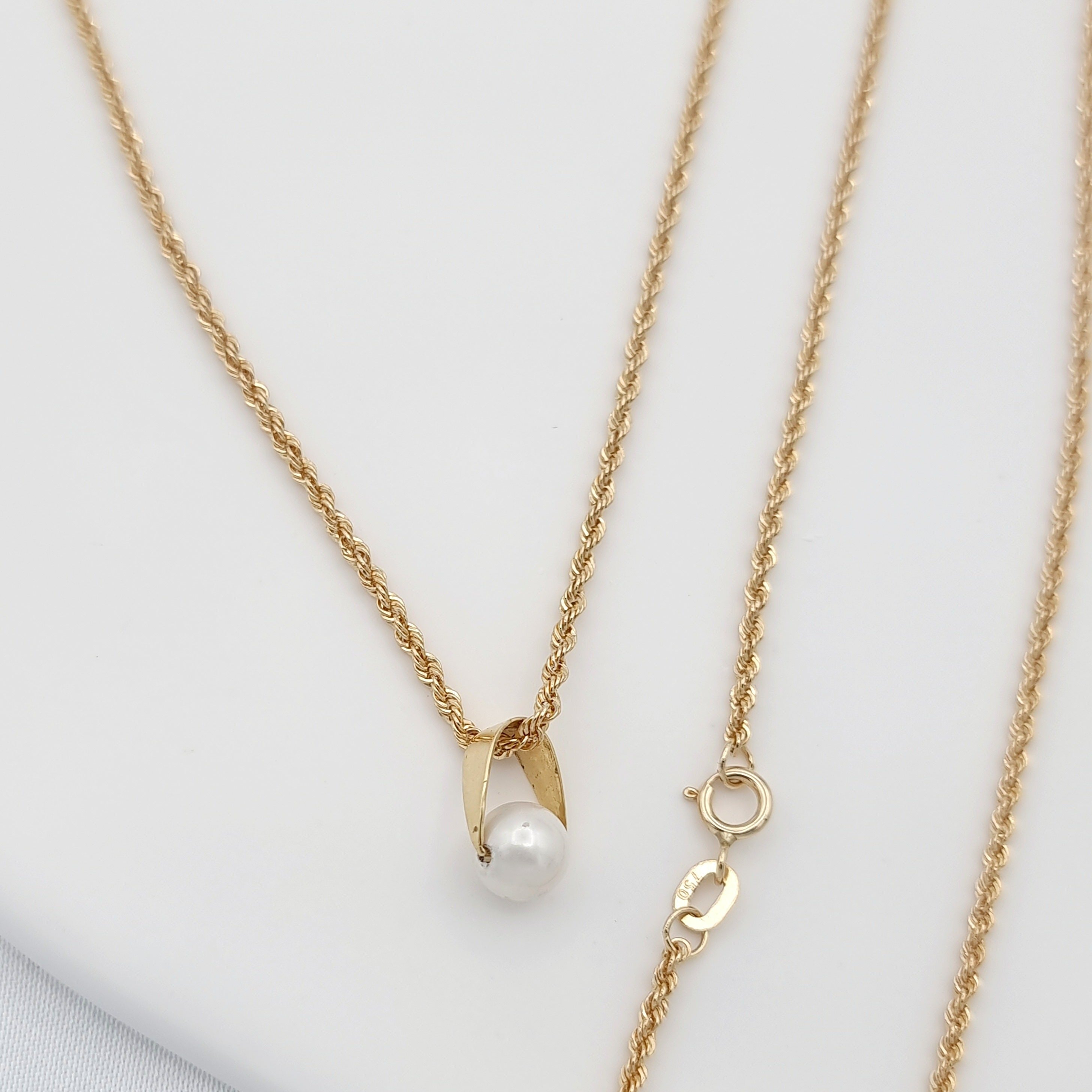 18K Pure Gold Pearl Seed Necklace